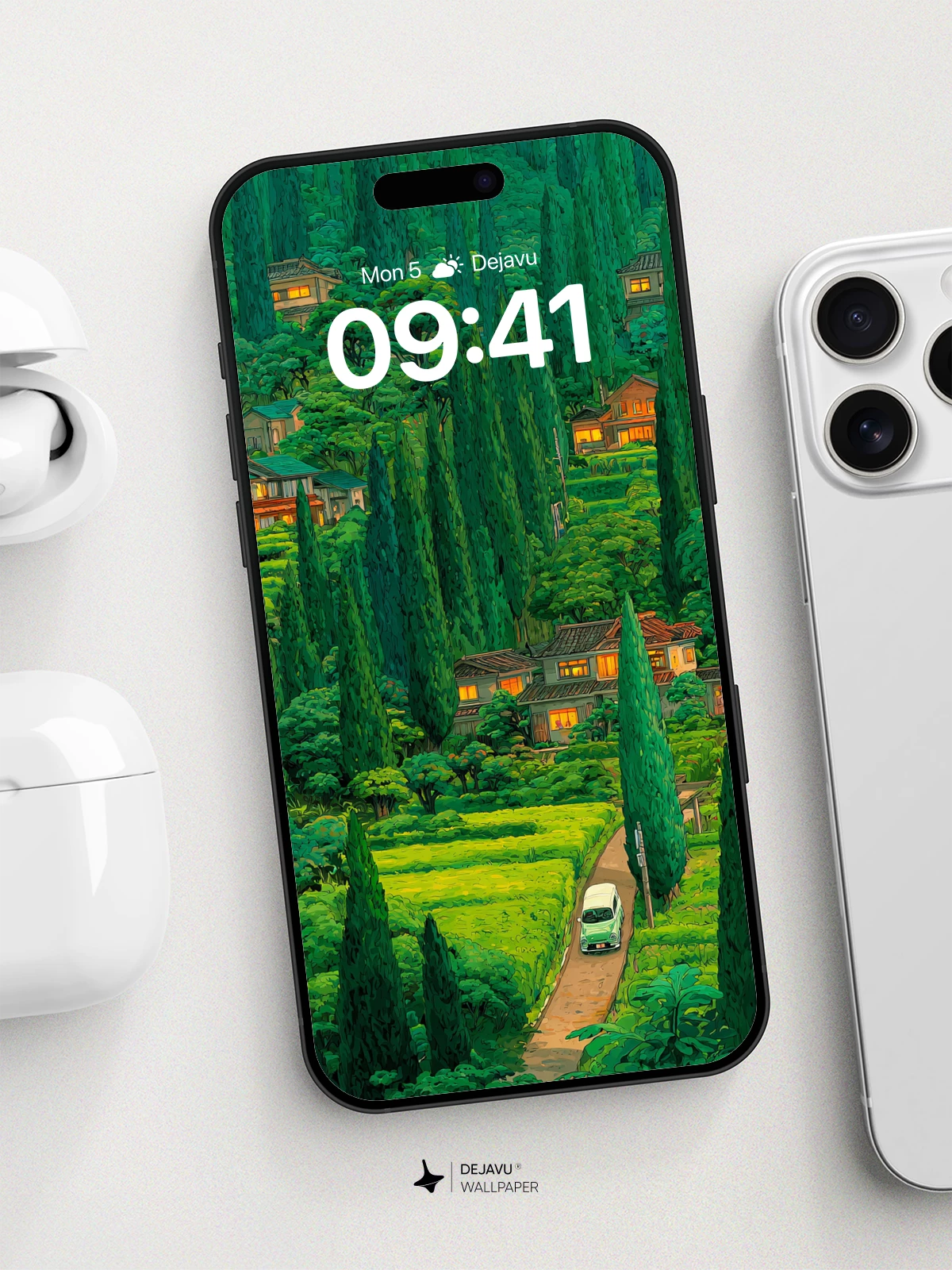 Enchanted Forest Village Wallpaper 8K for iPhone and Android