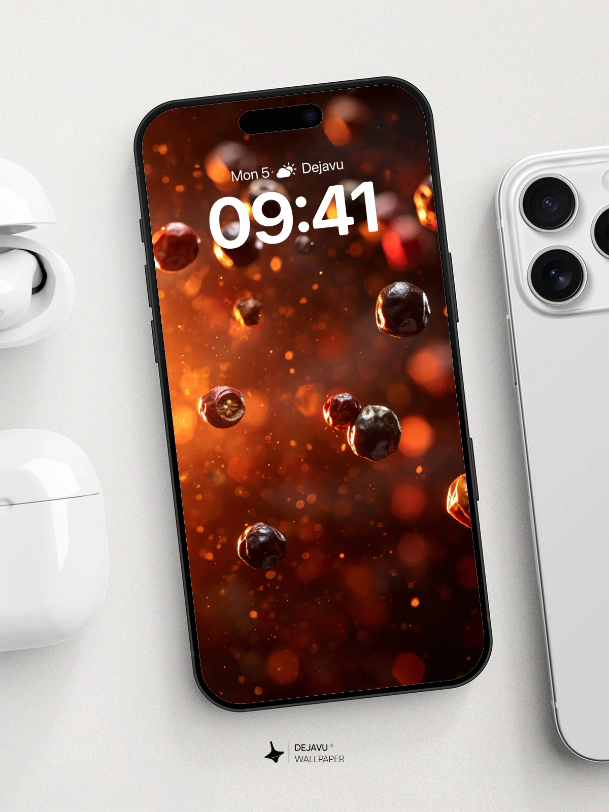 Floating Pepper Pearls Wallpaper 8K for iPhone and Android