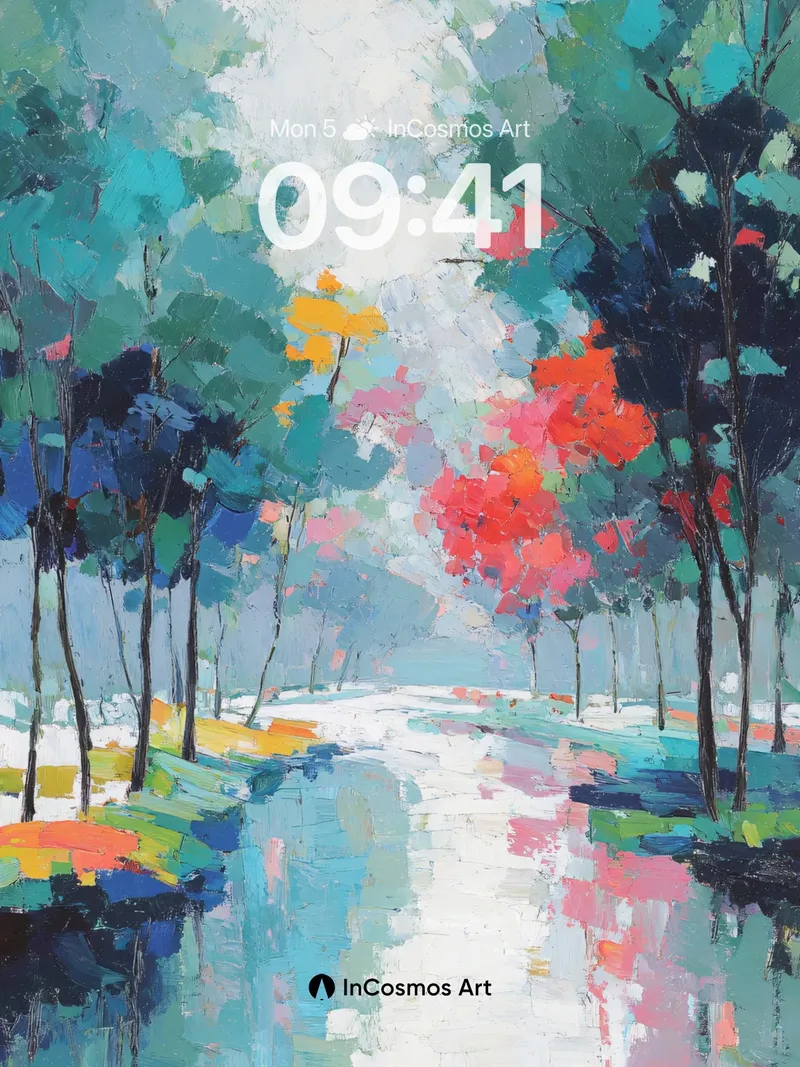 Whispering Pathway Wallpaper with Painted Light