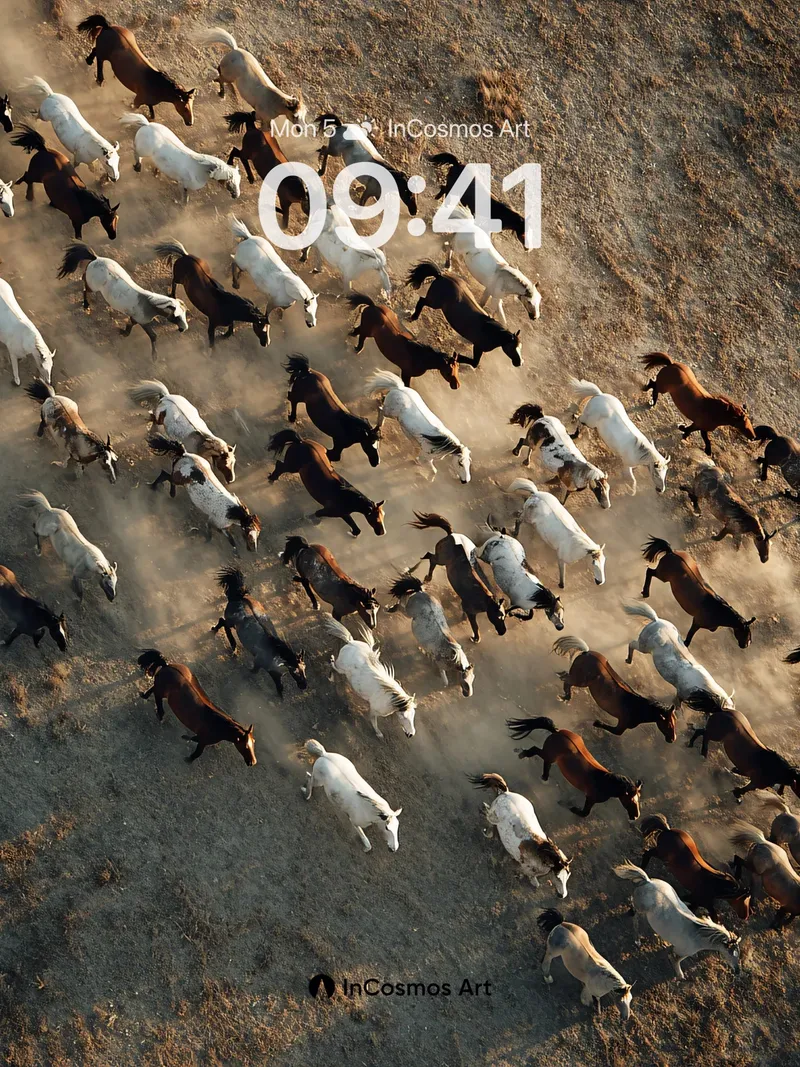 Dust-Whispered Herd Wallpaper with Wild Motion