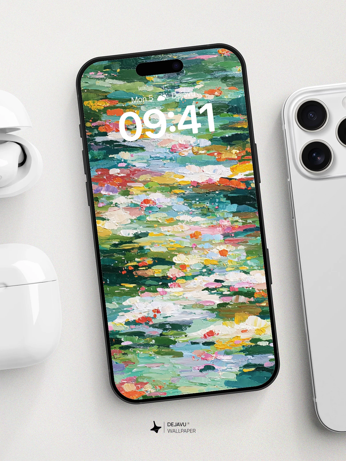 Monet-Inspired Water Lilies Wallpaper 8K for iPhone and Android