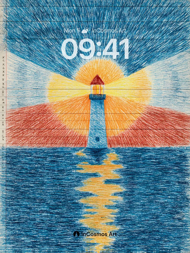 Serenity Beacon Wallpaper with Radiant Lines