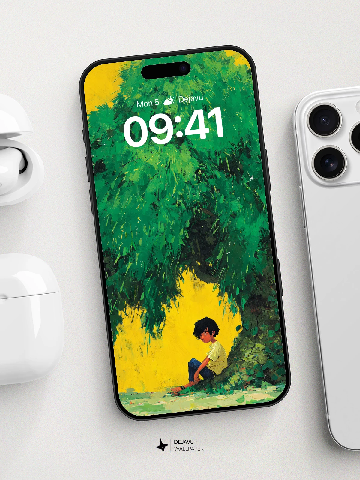 Whimsical Tree Shade Wallpaper 8K for iPhone and Android