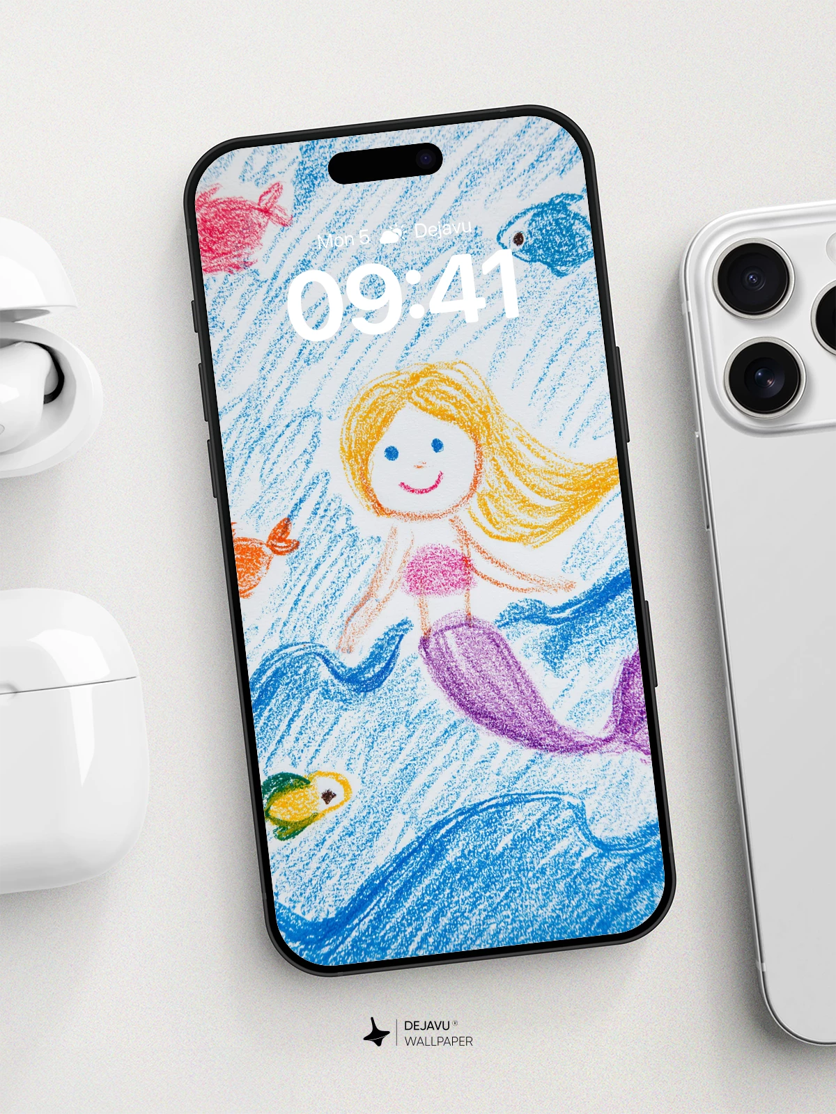 Colorful Mermaid Undersea Adventure Wallpaper 8K for iPhone and Android