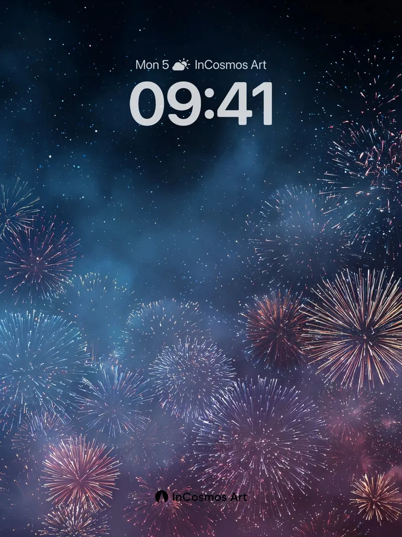 Cosmic Firework Wallpaper with Starlit Smoke