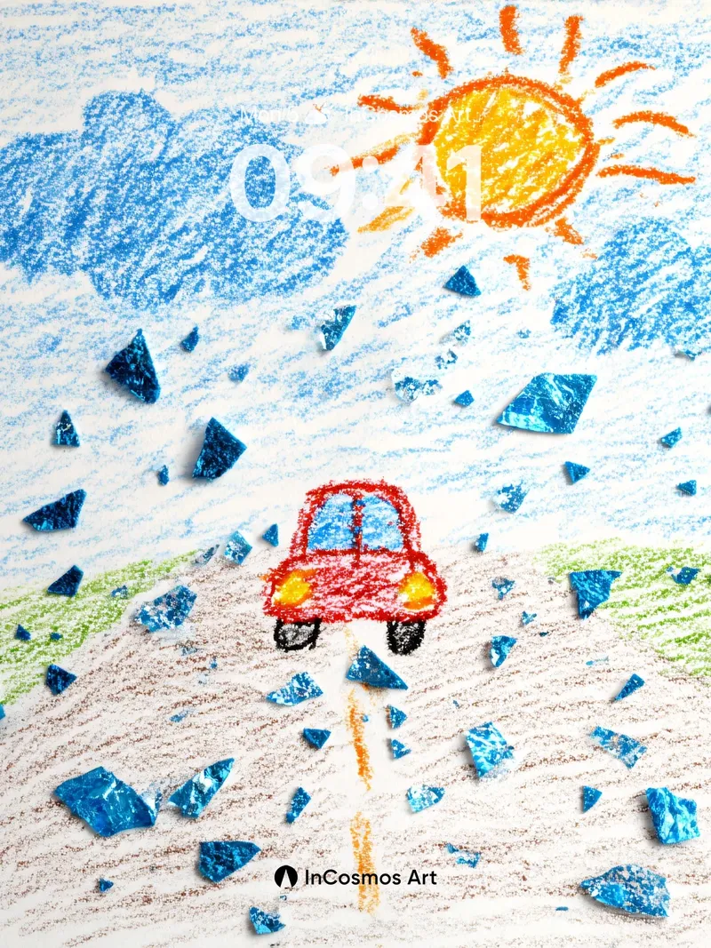 Playful Road Trip Wallpaper with Crystalline Rain