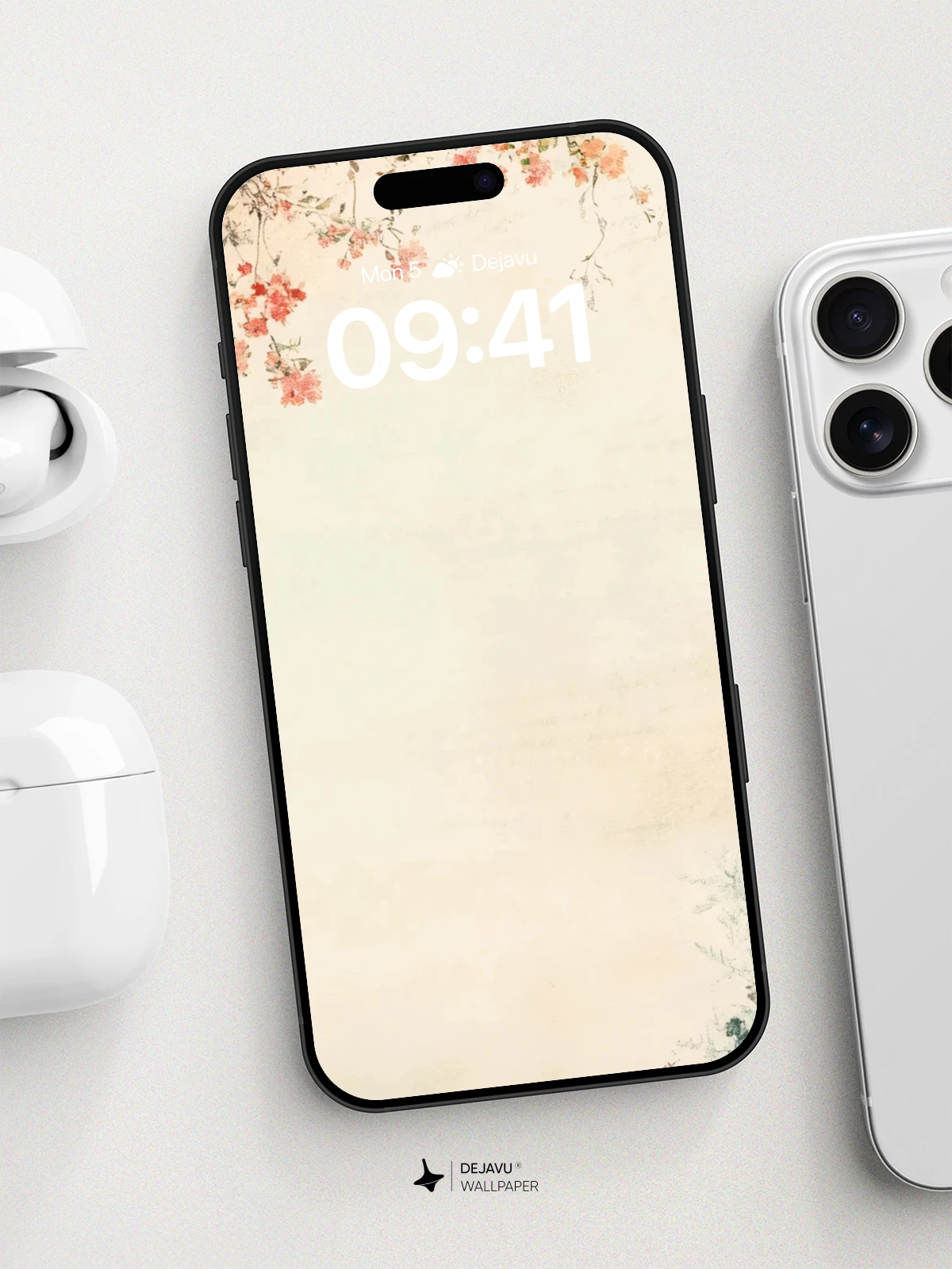 Vintage Floral Elegance Wallpaper 8K for iPhone and Android