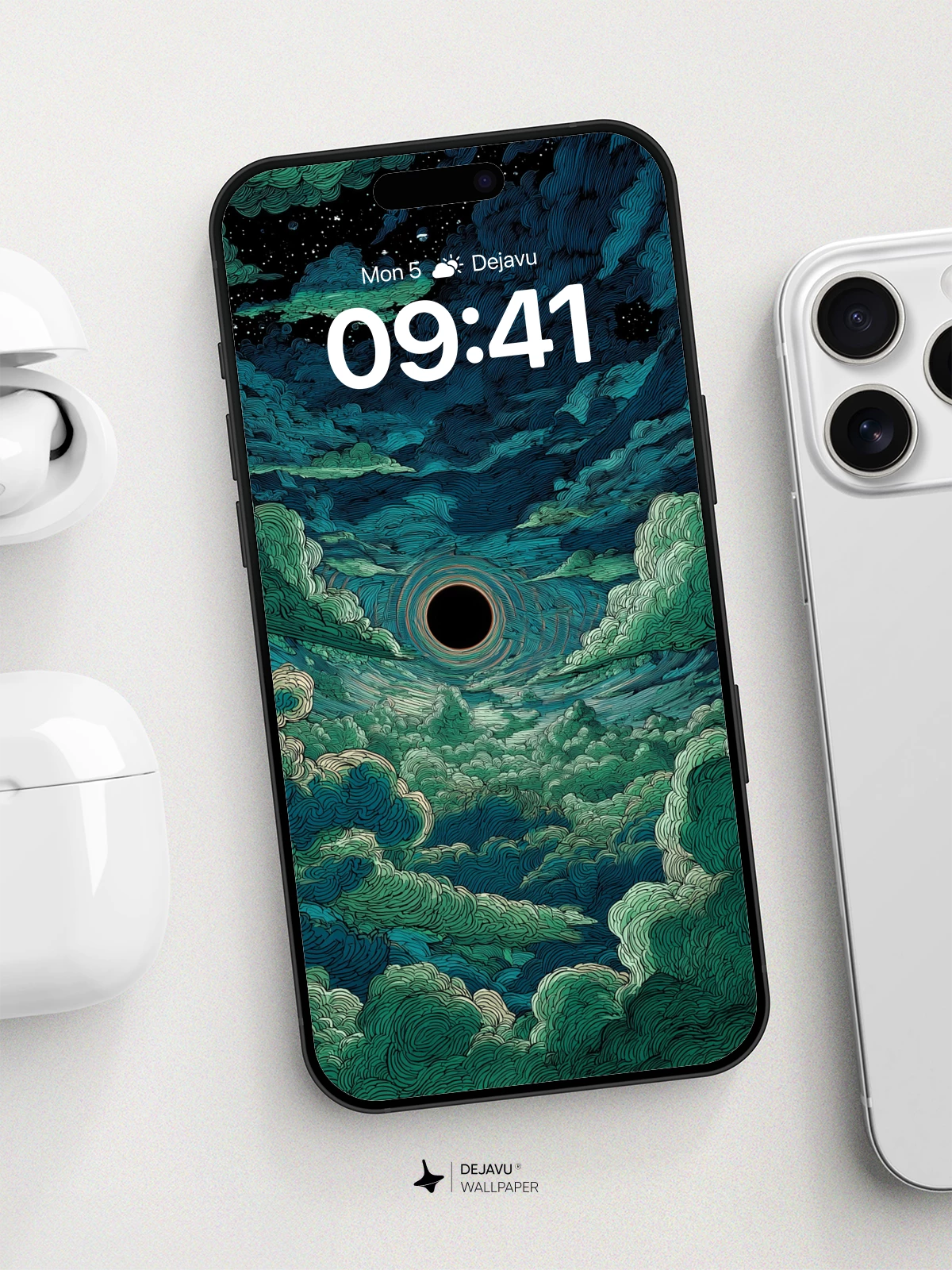 Surreal Cosmic Cloud Portal Wallpaper 8K for iPhone and Android