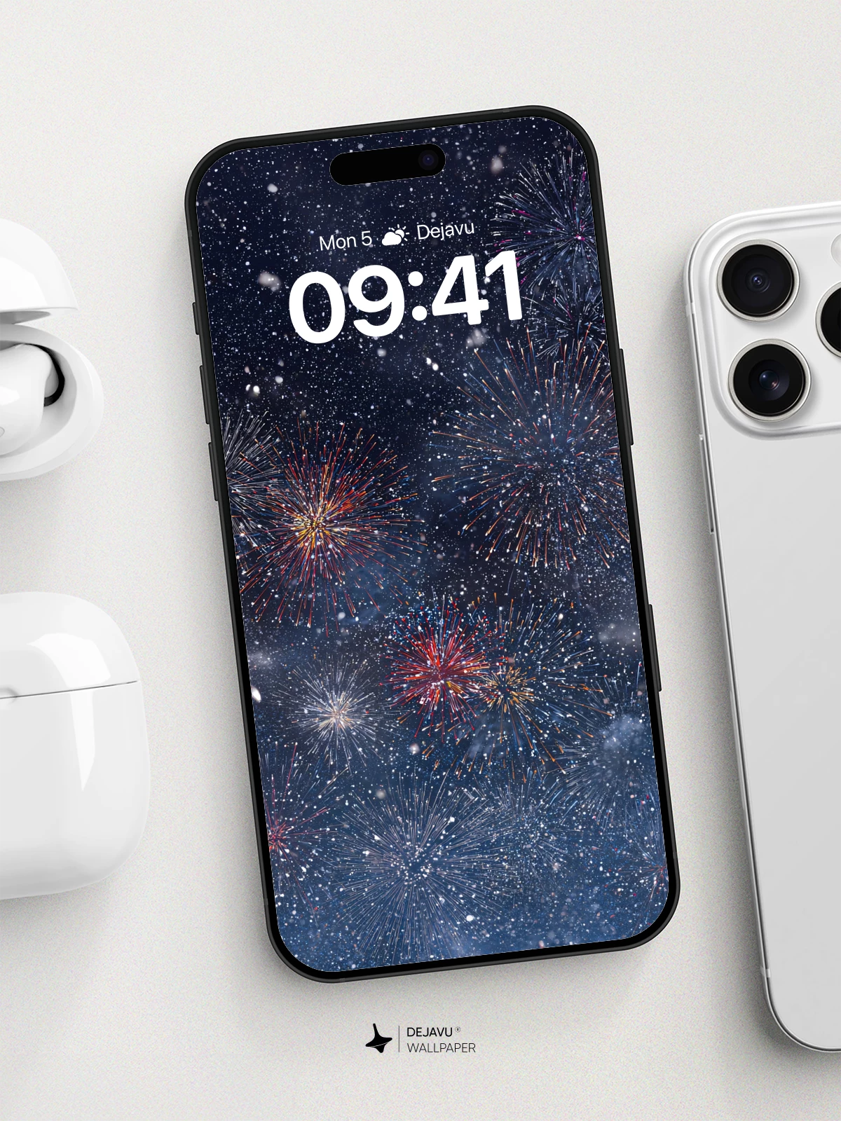 Celestial Fireworks Explosion Wallpaper 8K for iPhone and Android