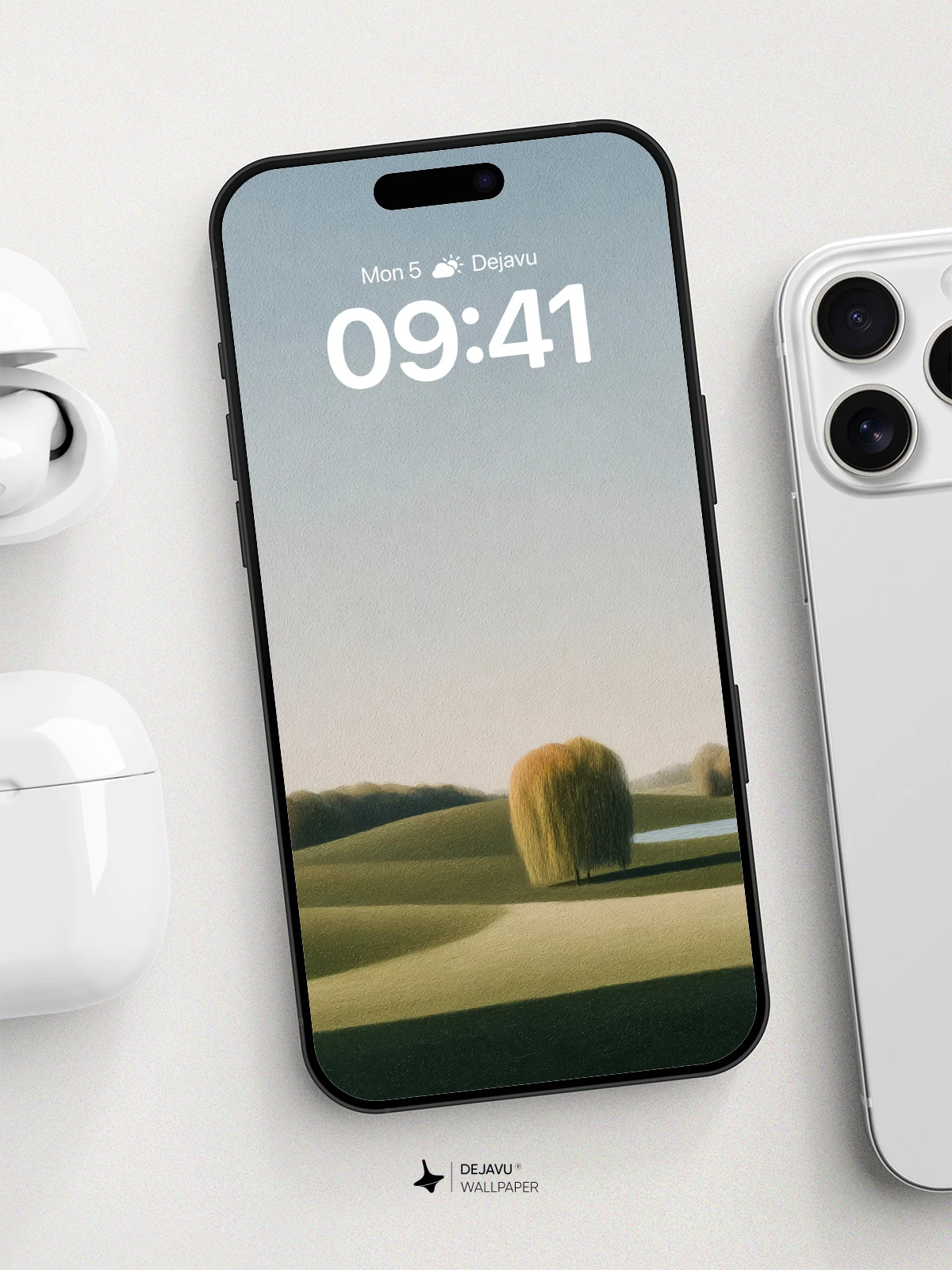 Surreal Landscape With Golden Tree Wallpaper 8K