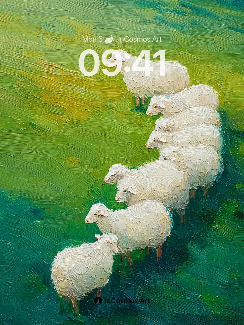 Serene Wool Trail Wallpaper with Impressionist Brushwork