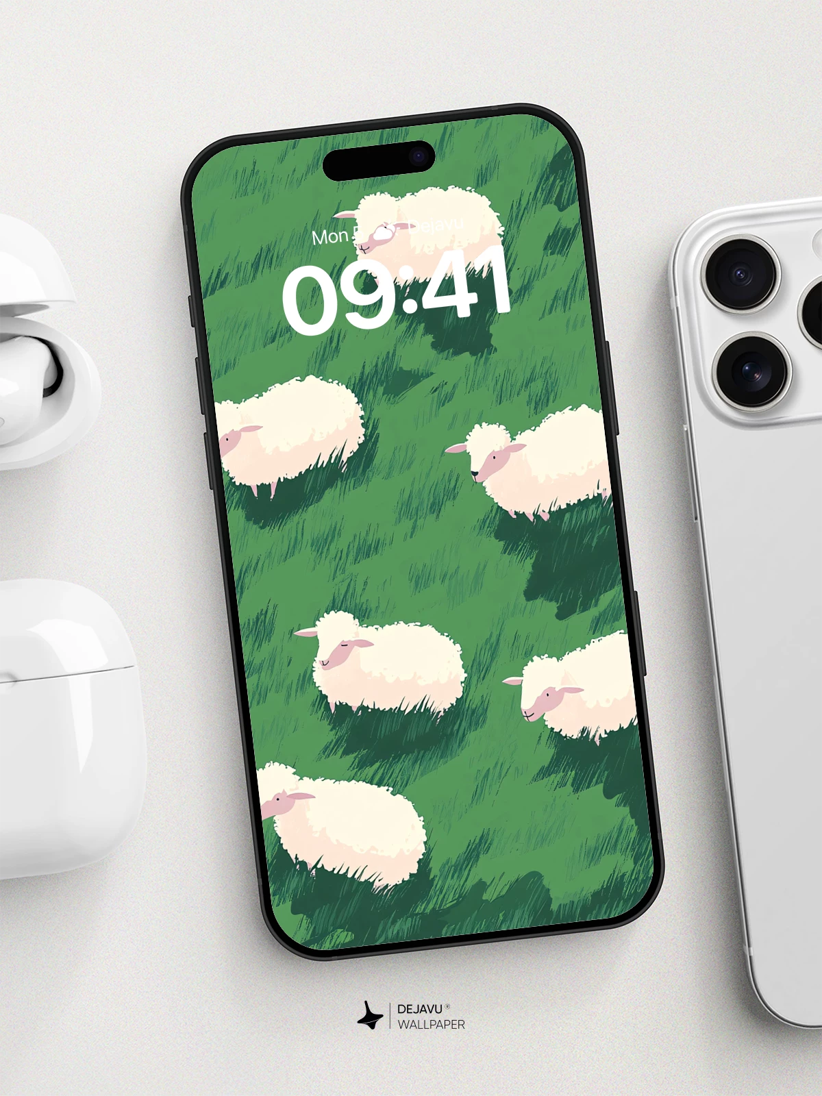 Pastoral Sheep Meadow Wallpaper 8K for iPhone and Android