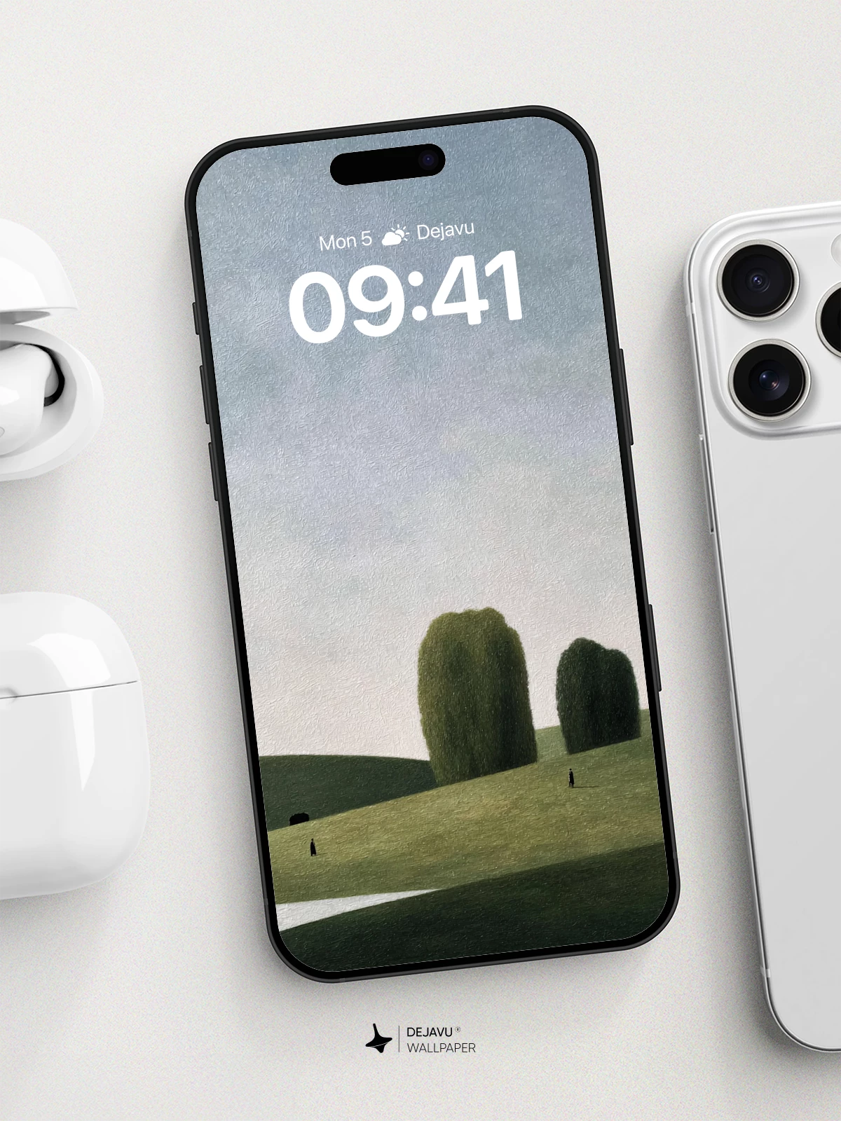 Surreal Hillside Landscape Wallpaper 8K for iPhone and Android