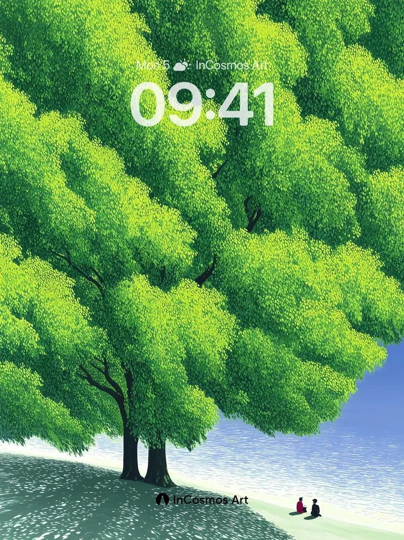 Serenity Grove Wallpaper with Whispering Canopy
