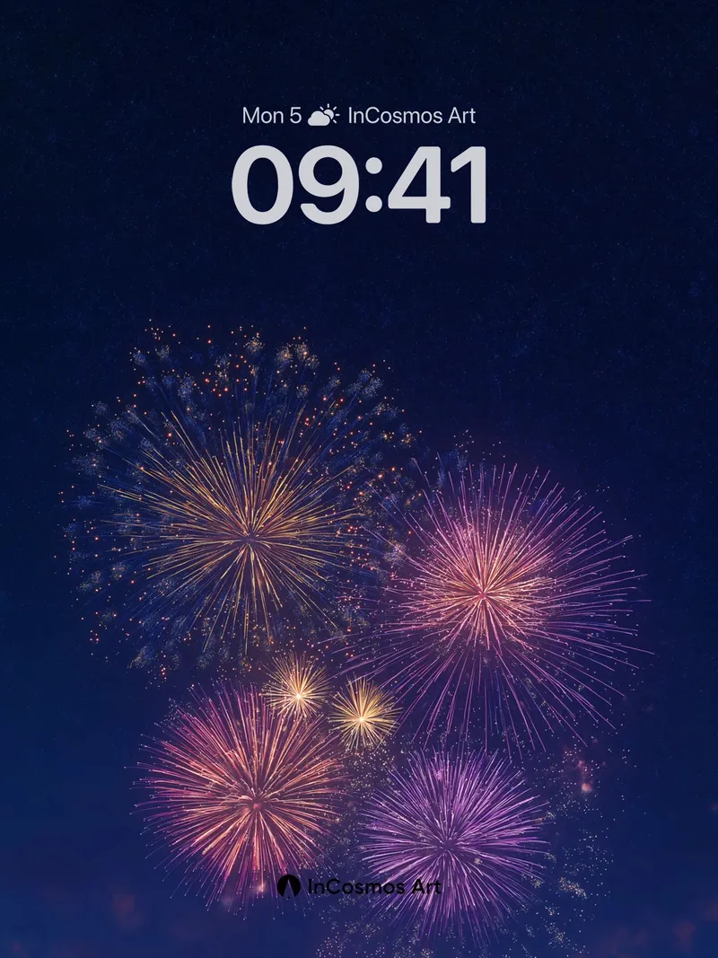 Celestial Burst Wallpaper with Starlight Trails