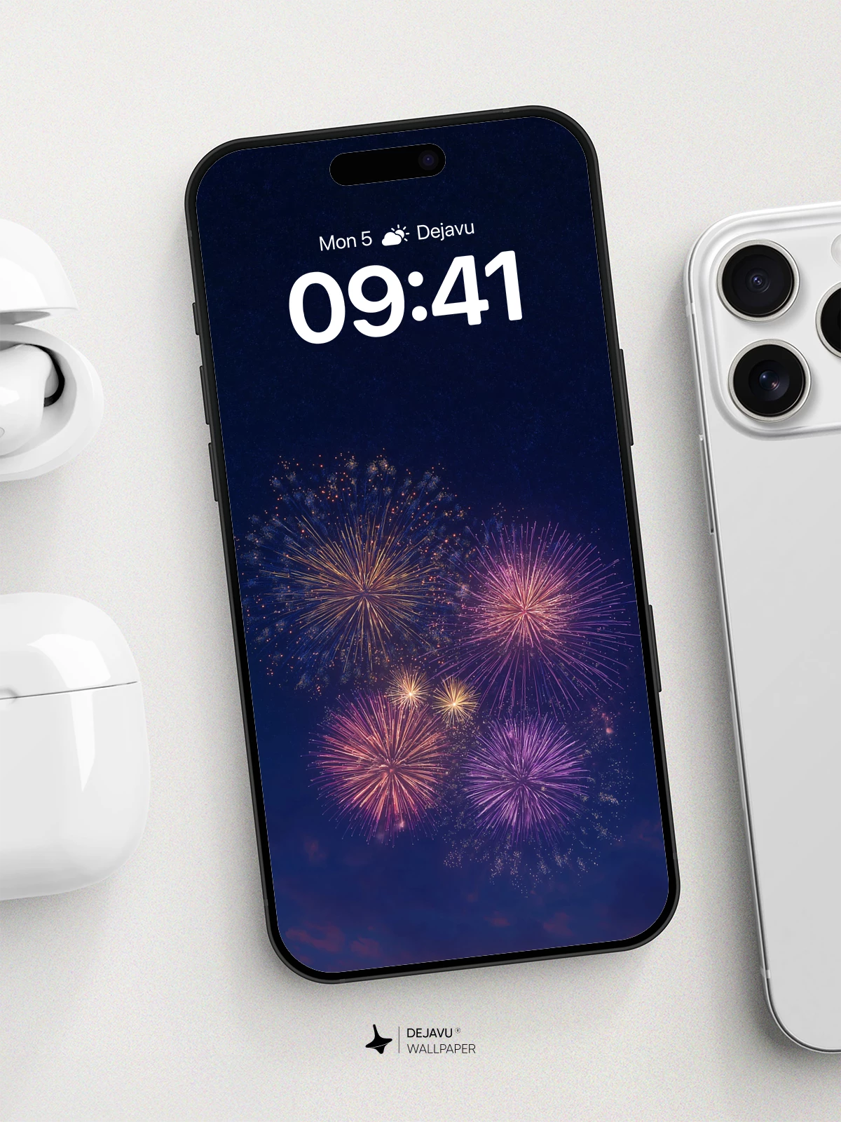 Celestial Fireworks Wallpaper 8K for iPhone and Android