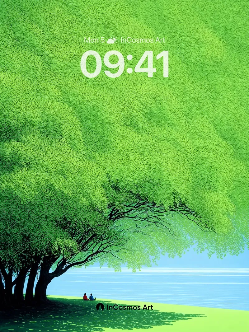 Serenity Grove Wallpaper with Whispering Canopy
