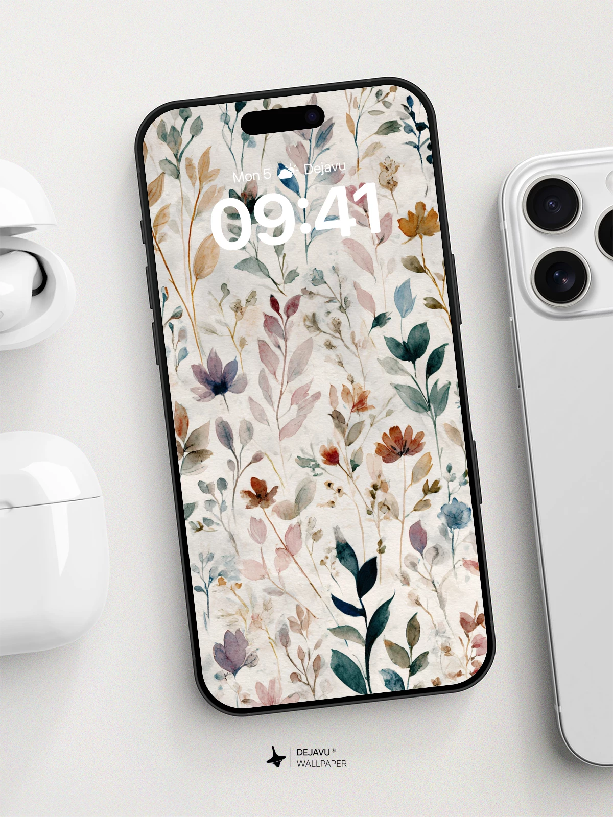 Watercolor Botanical Garden Wallpaper 8K for iPhone and Android