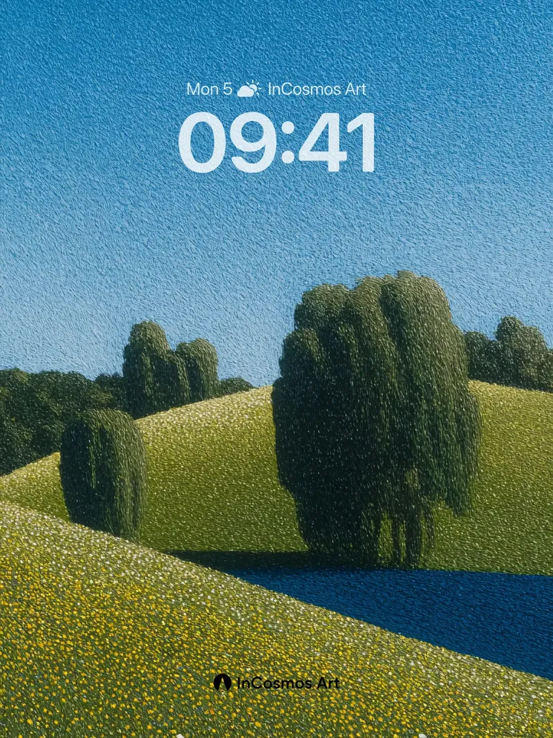 Serenity Meadow Wallpaper with Dandelion Whispers
