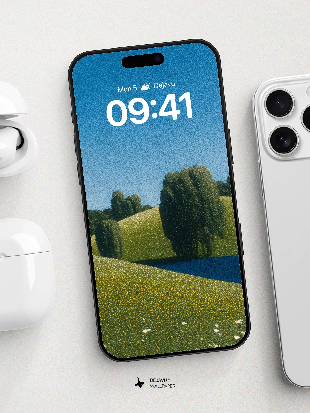 Serene Meadow Landscape Wallpaper 8K for iPhone and Android