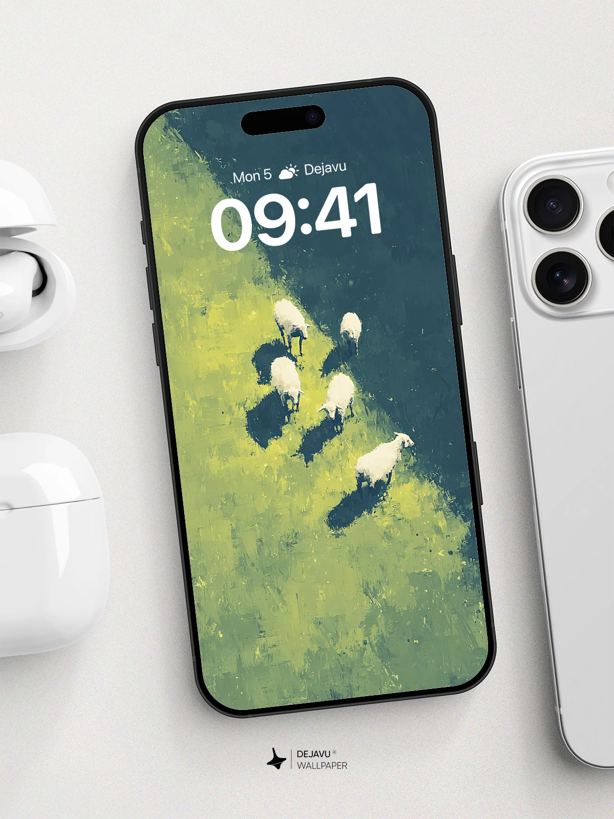 Pastoral Sheep Meadow Wallpaper 8K for iPhone and Android