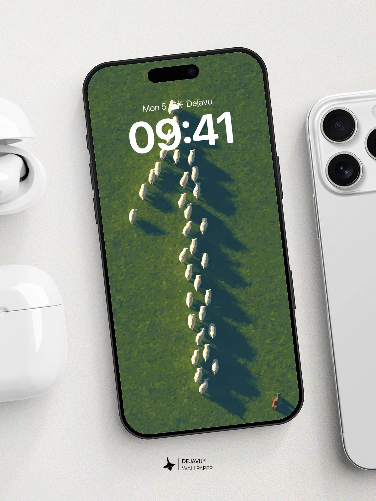 Sheep Herd Formation Wallpaper 8K for iPhone and Android