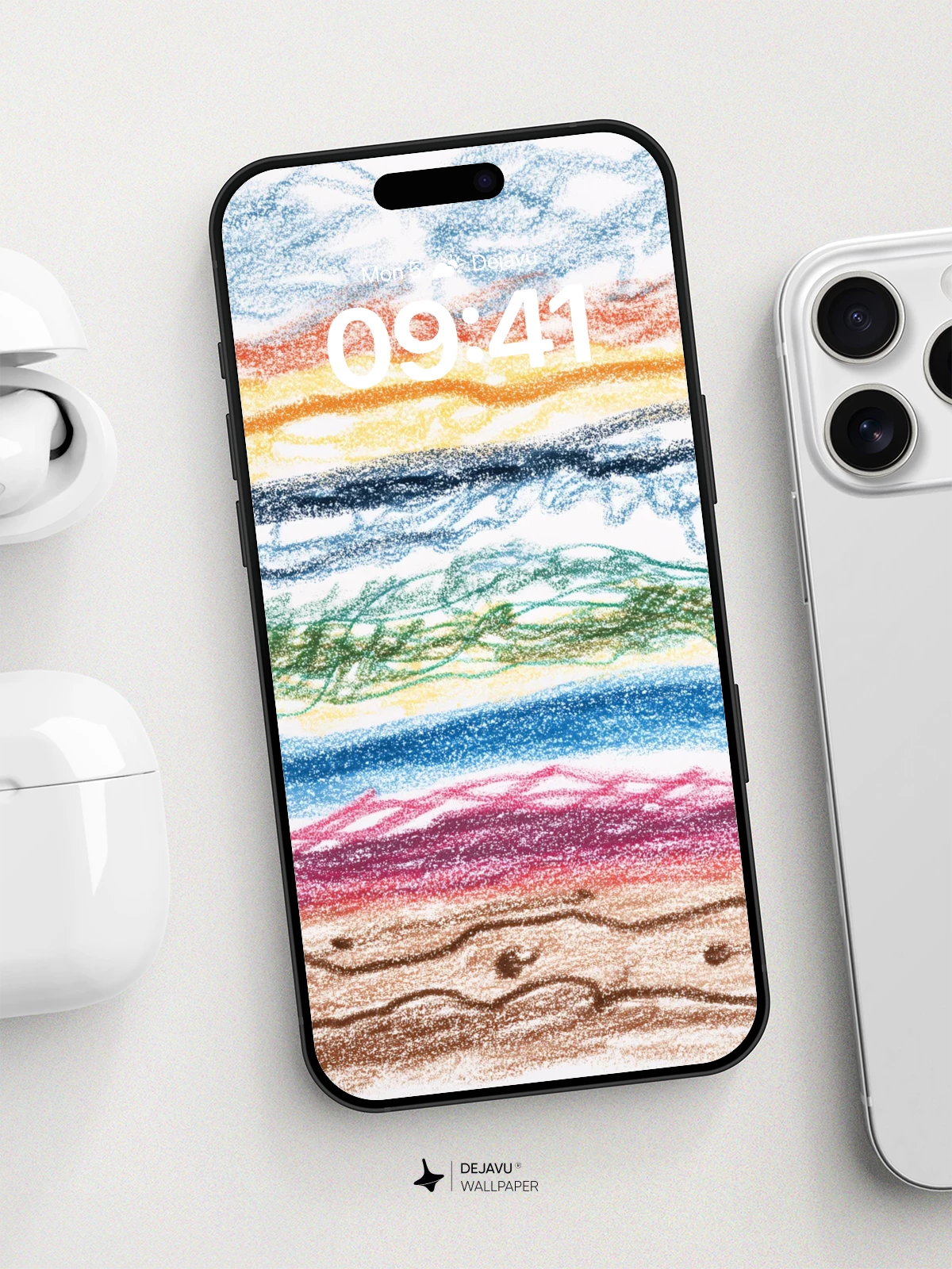 Abstract Layered Horizon Wallpaper 8K for iPhone and Android