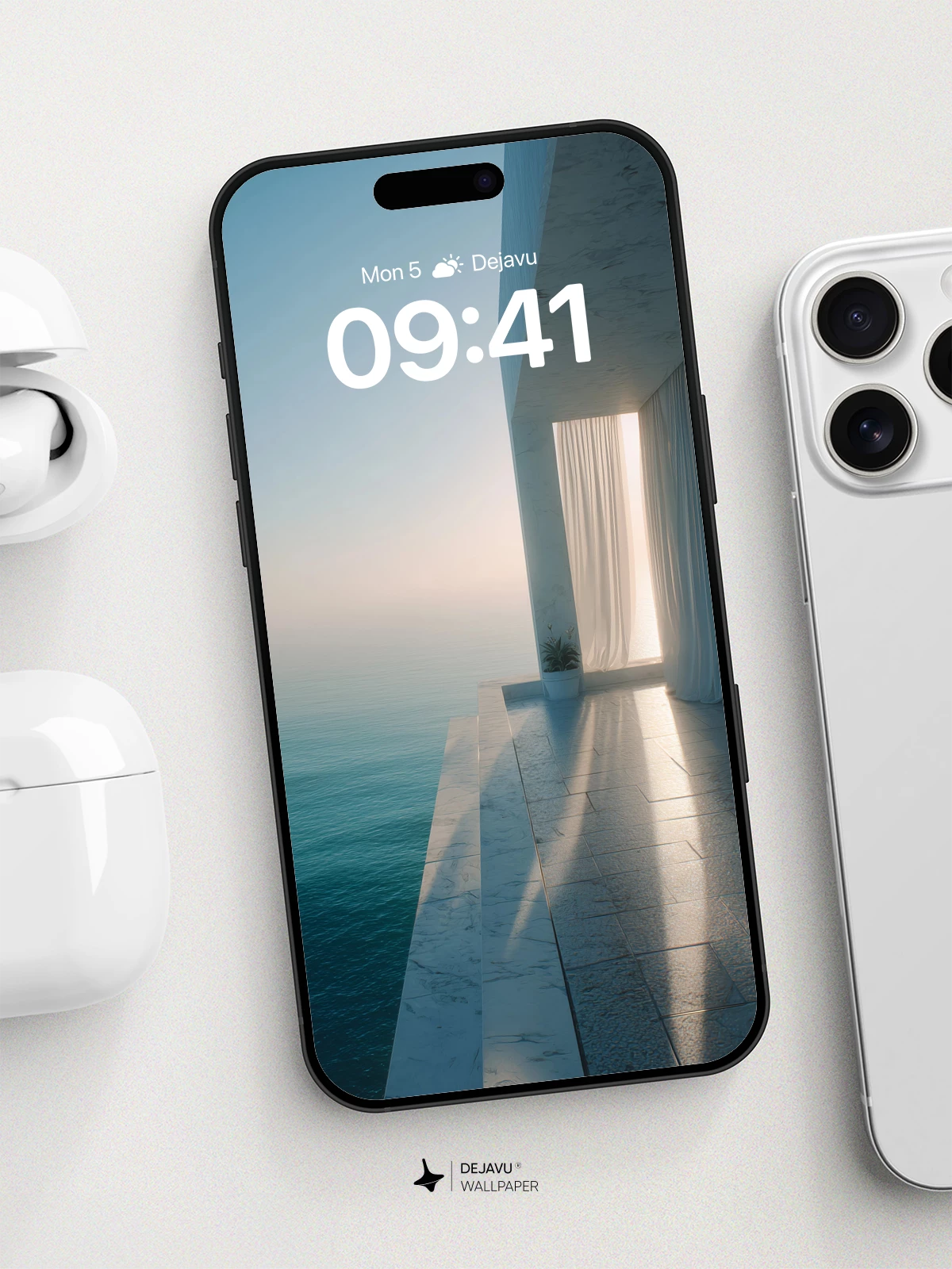 Minimalist Ocean View Wallpaper 8K for iPhone and Android