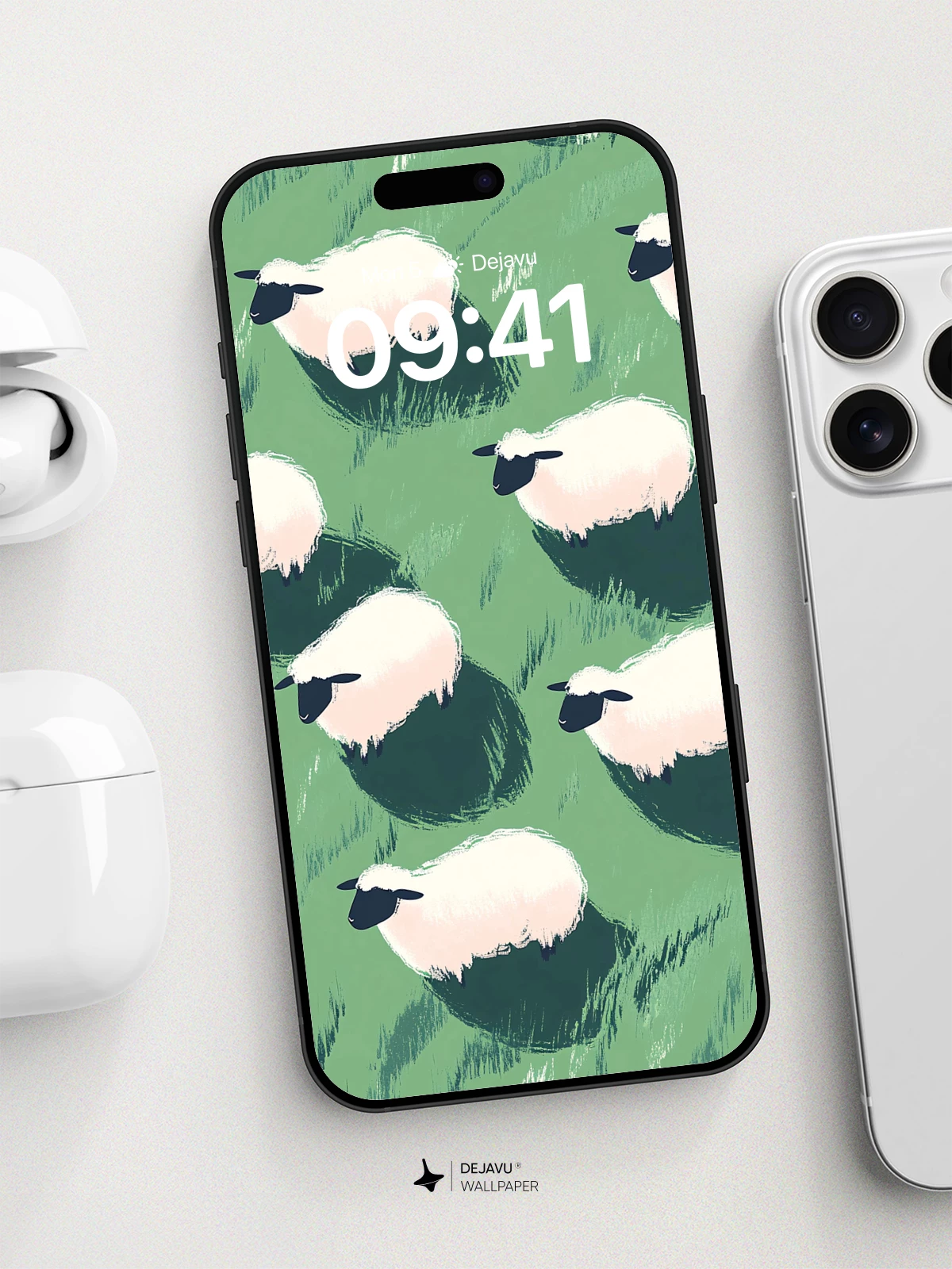 Sheep Meadow Pattern Wallpaper 8K for iPhone and Android