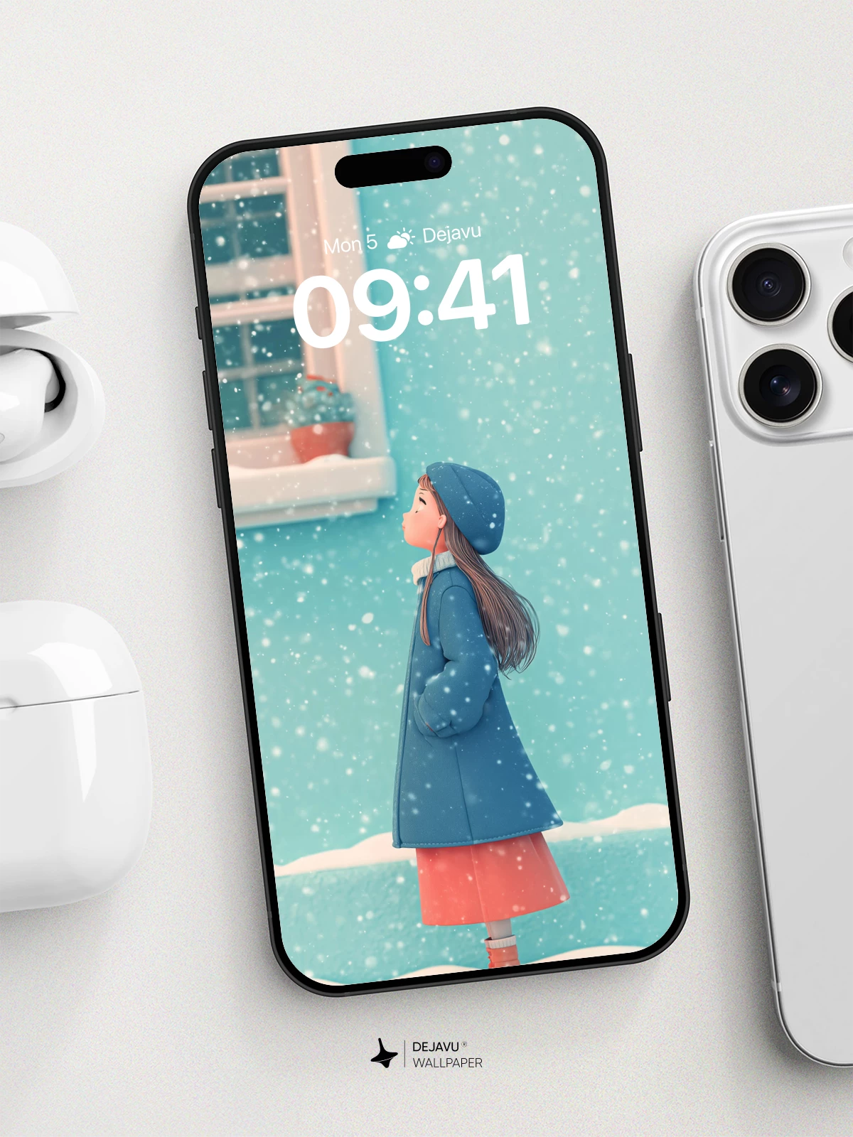 Winter Dream Girl Wallpaper 8K for iPhone and Android