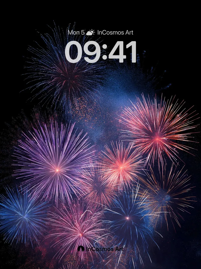 Celestial Burst Wallpaper with Starlight Trails