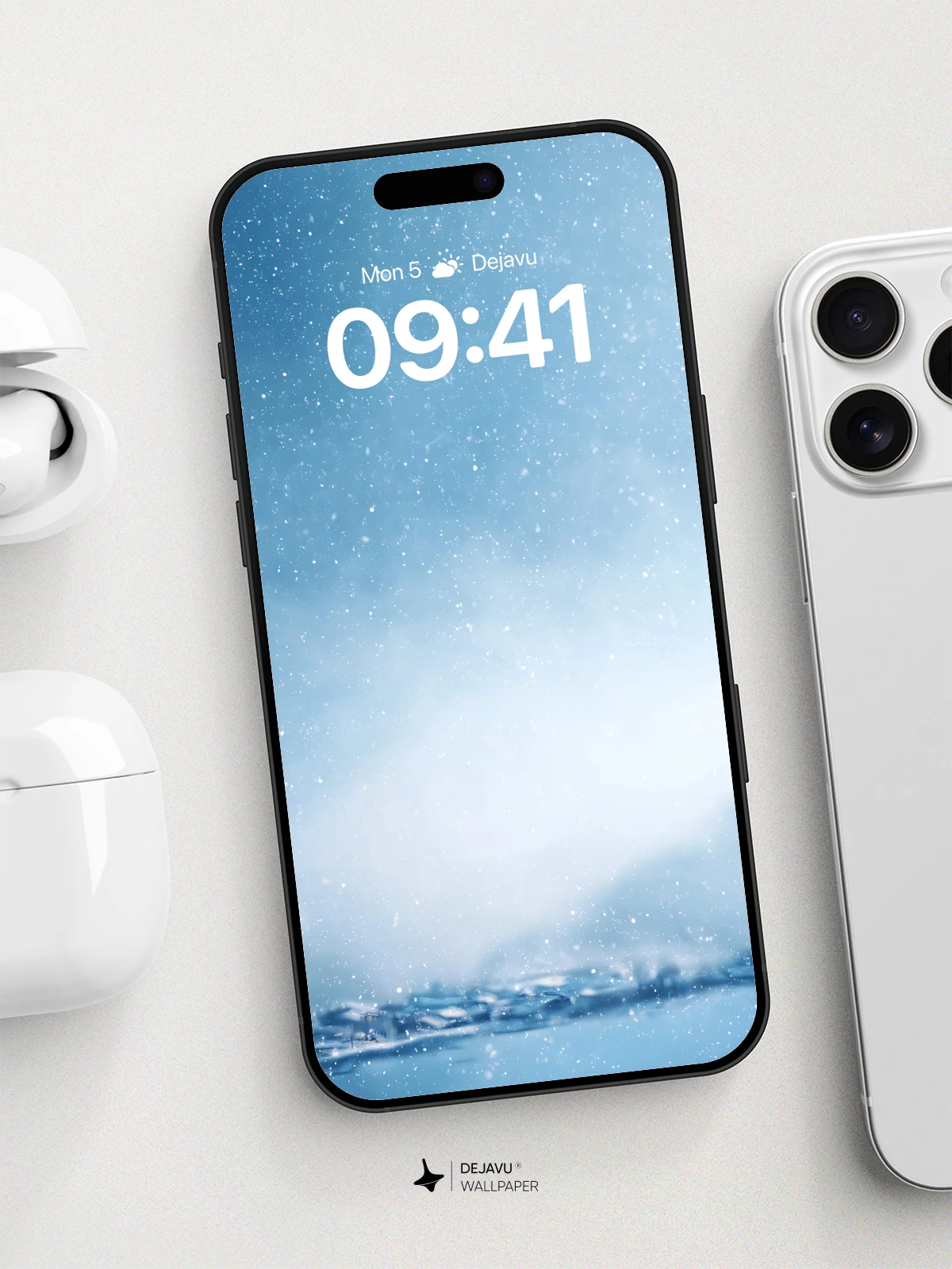 Winter Snowfall Landscape Wallpaper 8K for iPhone and Android