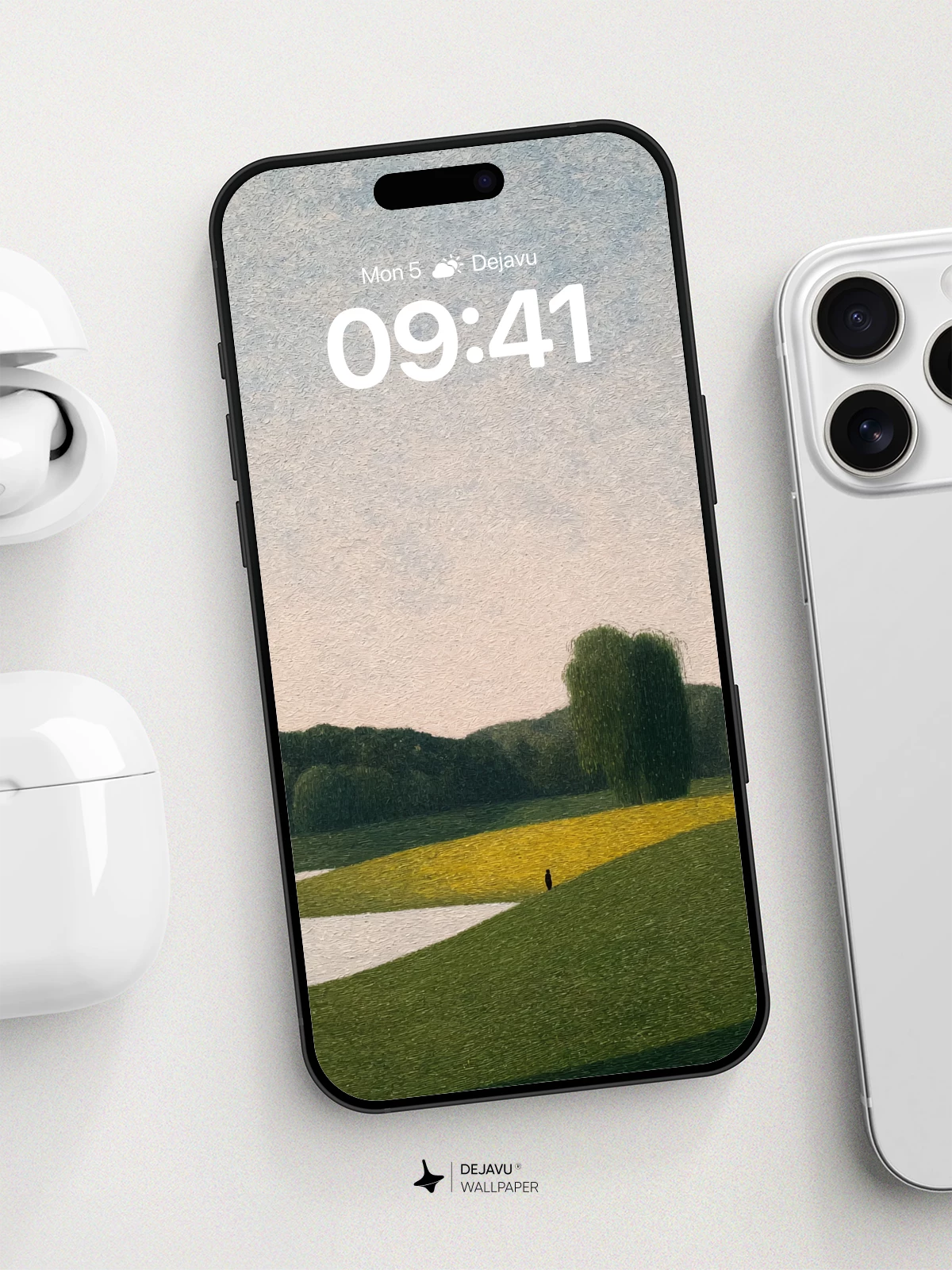 Solitary Figure in Golden Field Wallpaper 8K for iPhone and Android