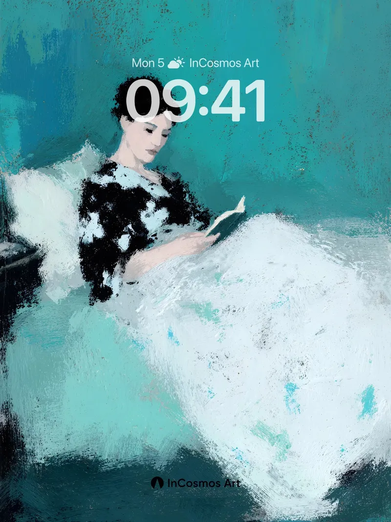 Turquoise Hush Wallpaper with Velvet Reading