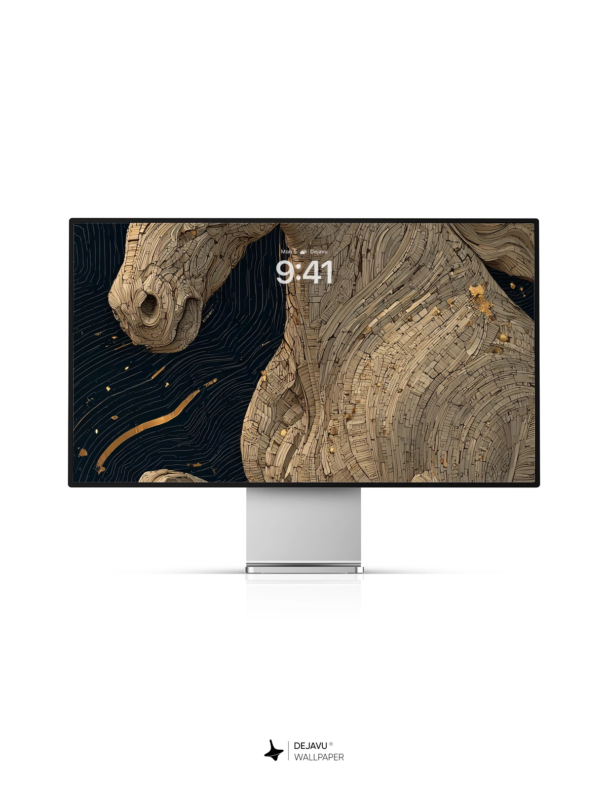 Wooden Horse Sculpture Wallpaper 8K for iPhone and Android