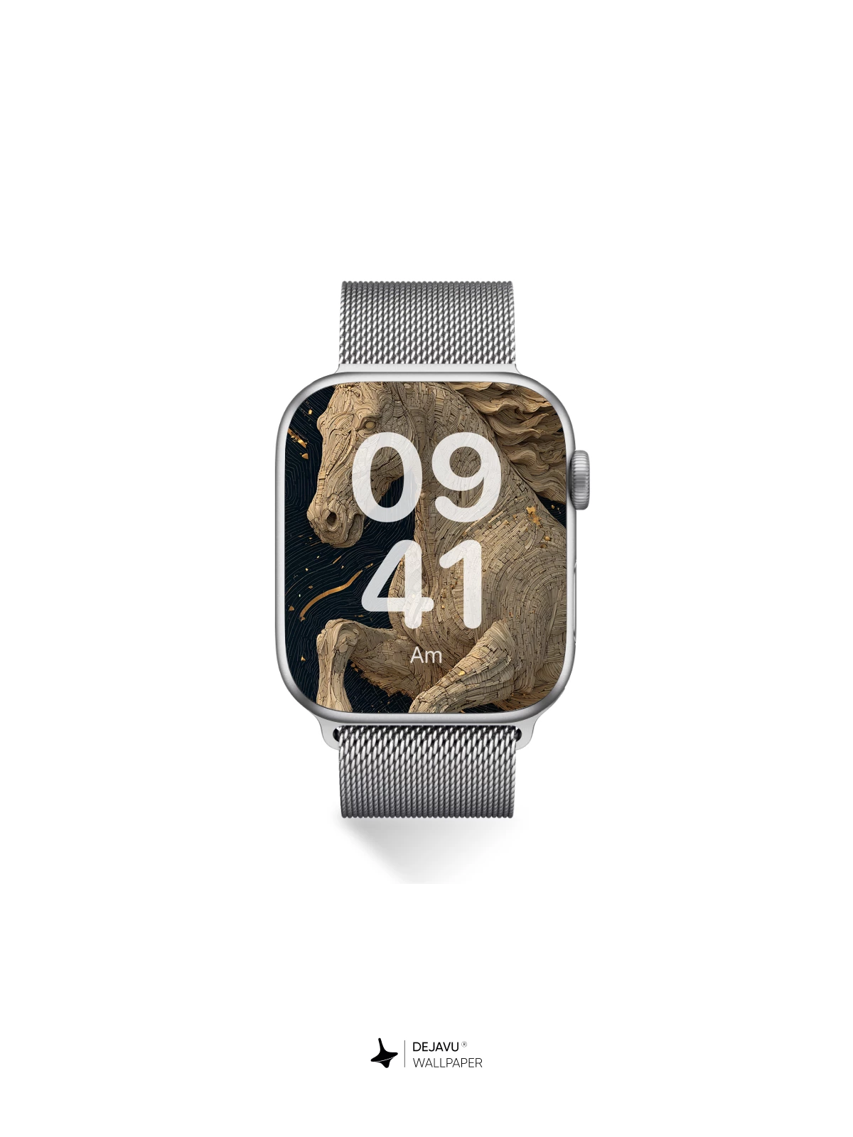 Wooden Horse Sculpture Wallpaper 8K for iPhone and Android