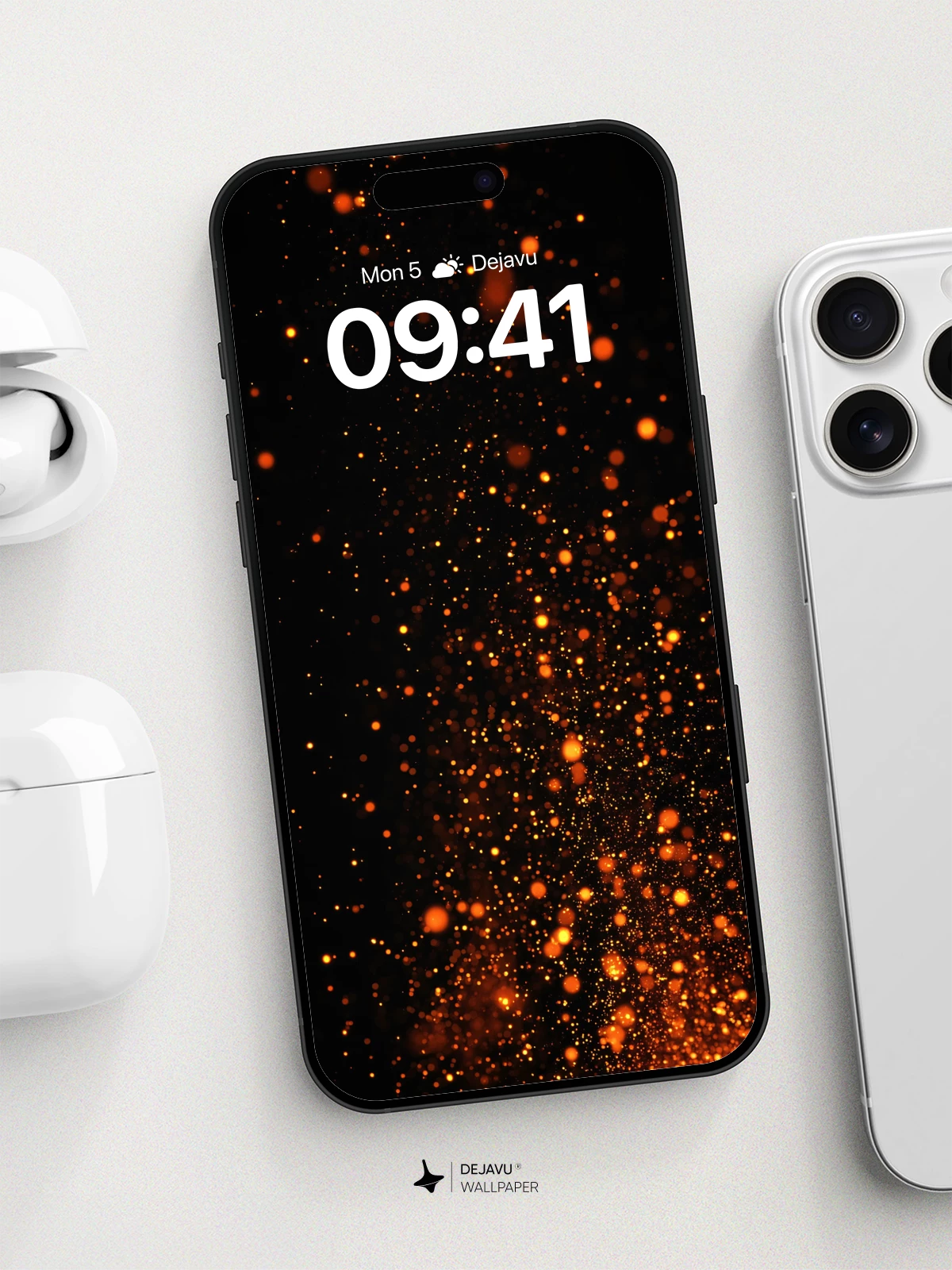 Golden Sparkle Fireworks Wallpaper 8K for iPhone and Android