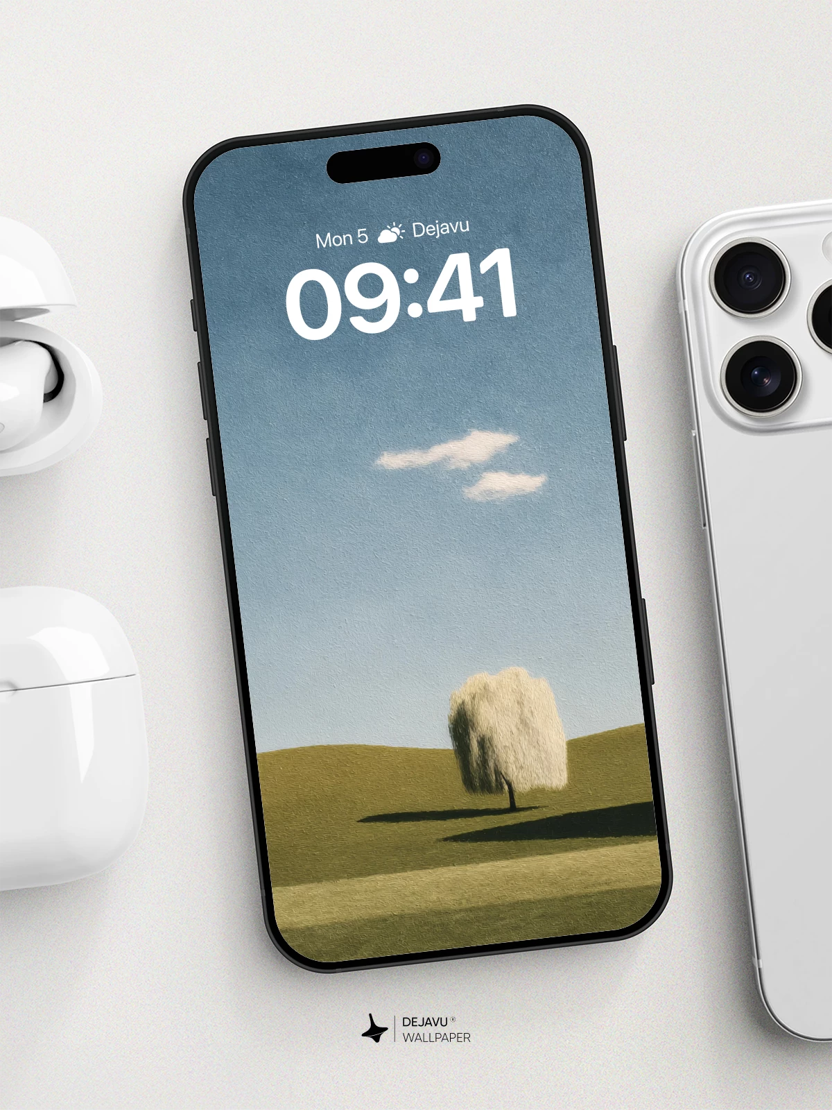 Solitary Tree On Rolling Hills Wallpaper 8K