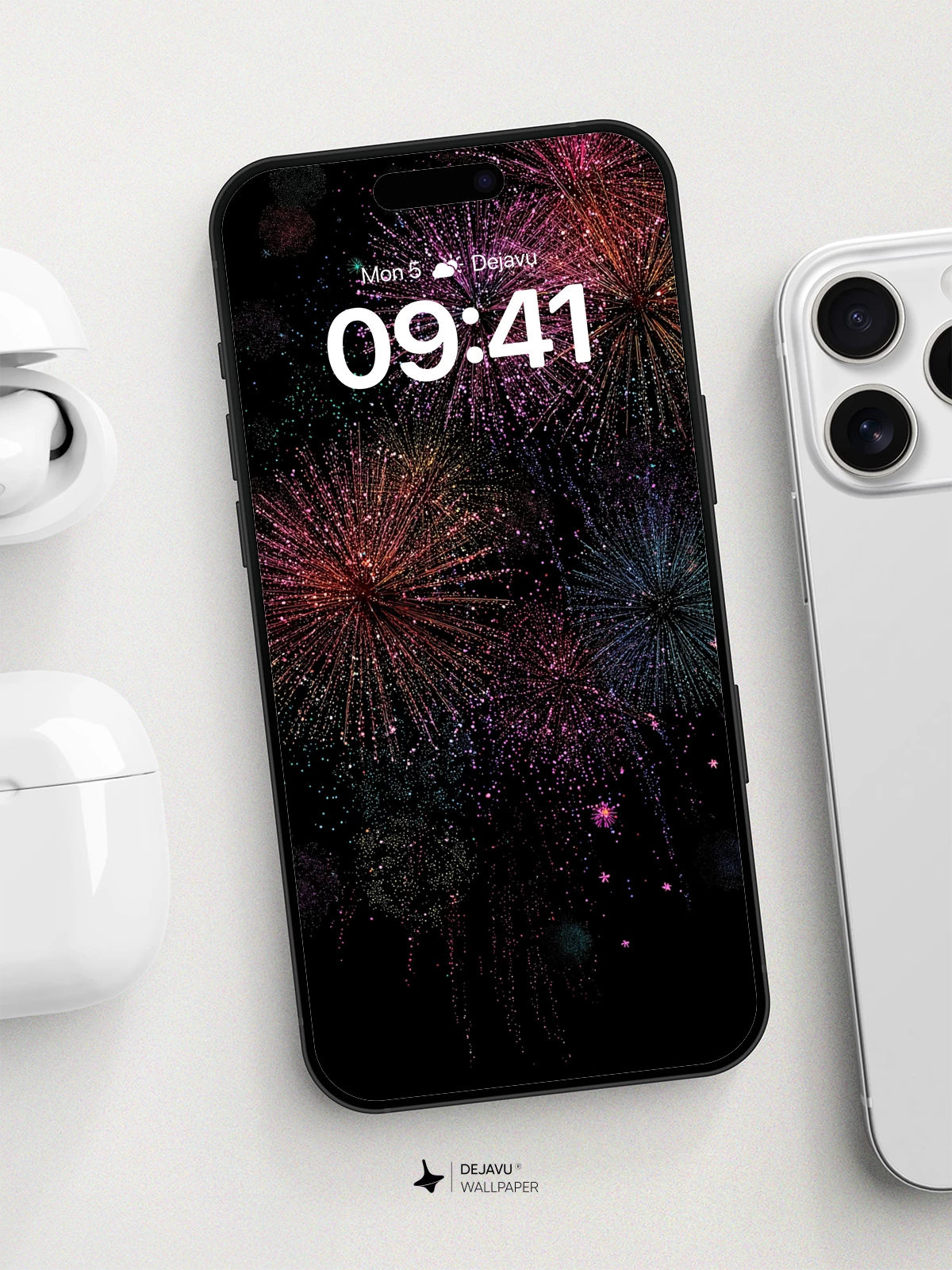 Cosmic Fireworks Explosion Wallpaper 8K for iPhone and Android