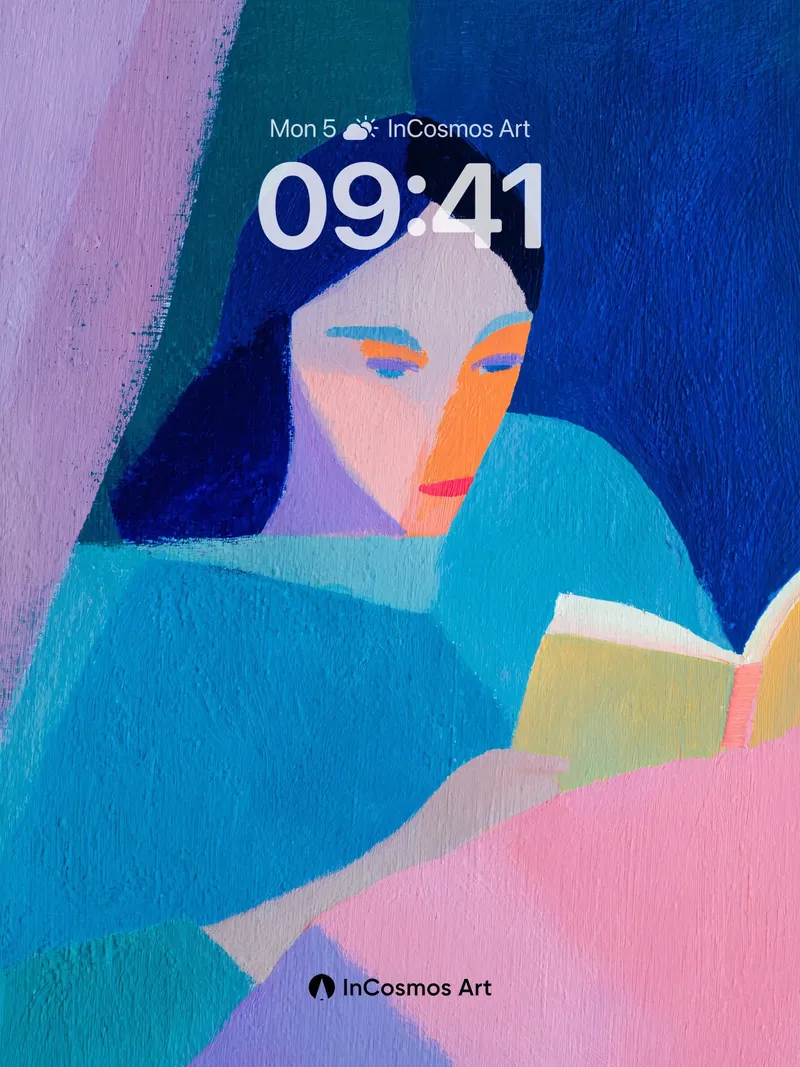 Serene Geometry Wallpaper with Reading Light