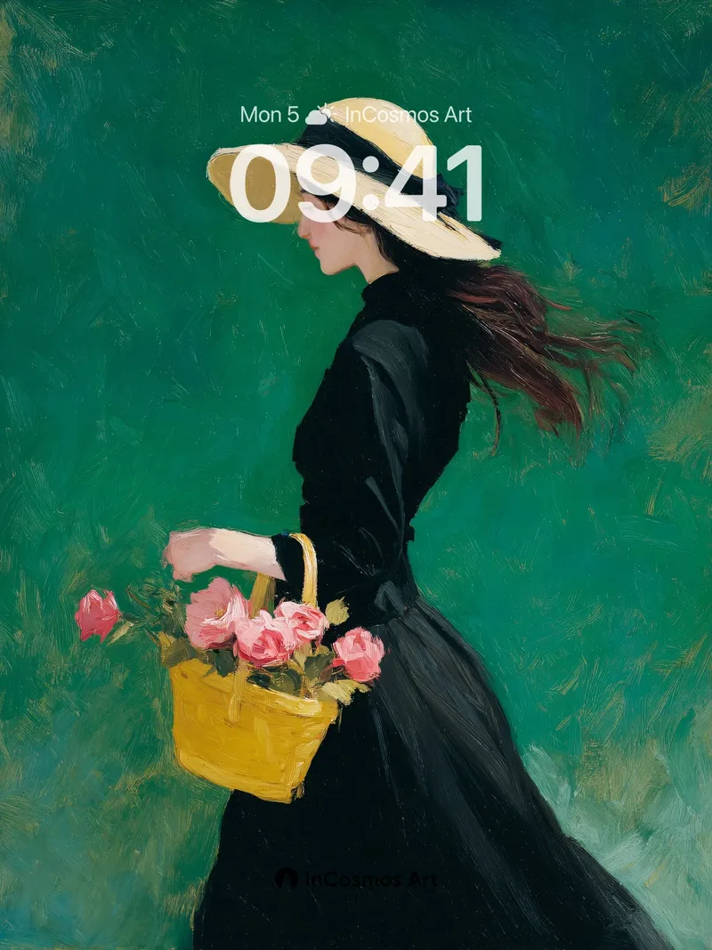 Whispering Roses Wallpaper with Emerald Hush