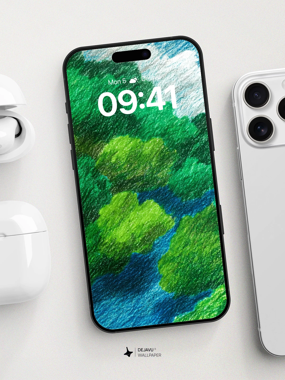 Surreal Forest River Wallpaper 8K for iPhone and Android