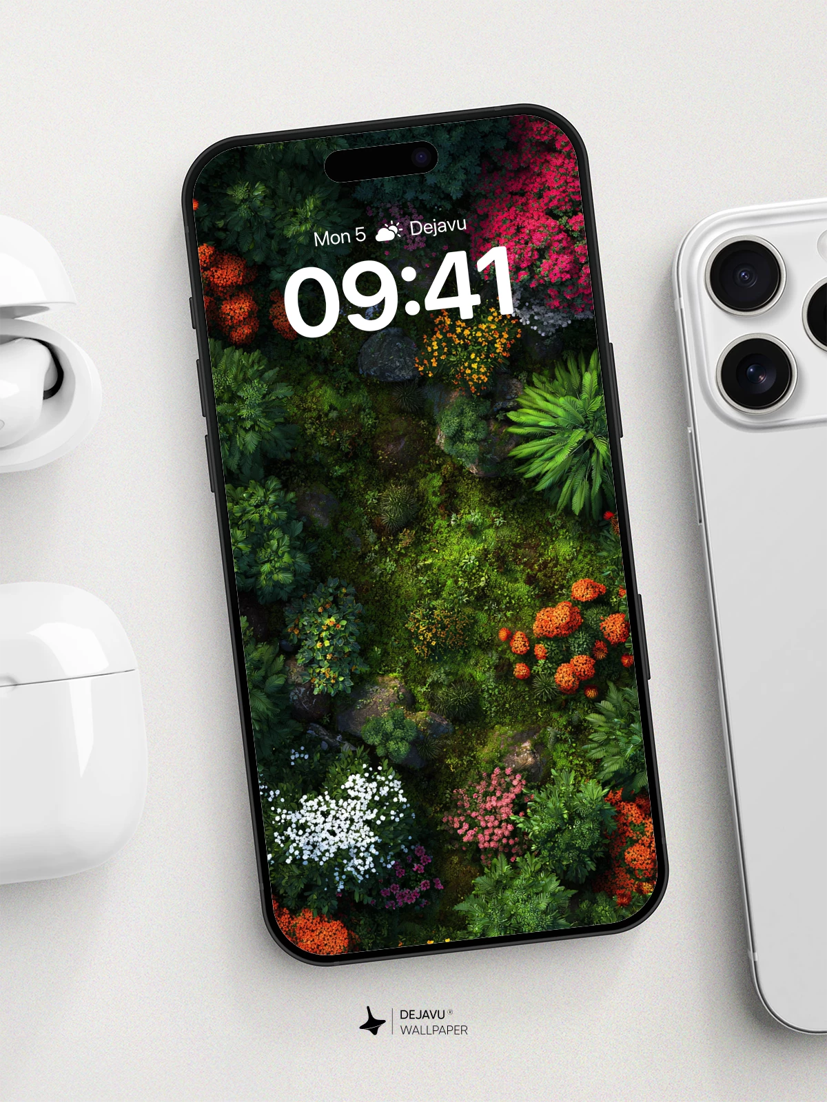 Lush Garden Overhead Wallpaper 8K for iPhone and Android