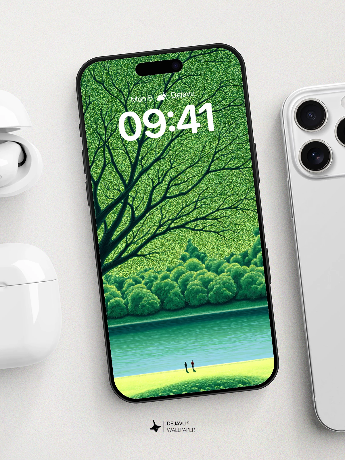 Surreal Green Canopy Wallpaper 8K for iPhone and Android