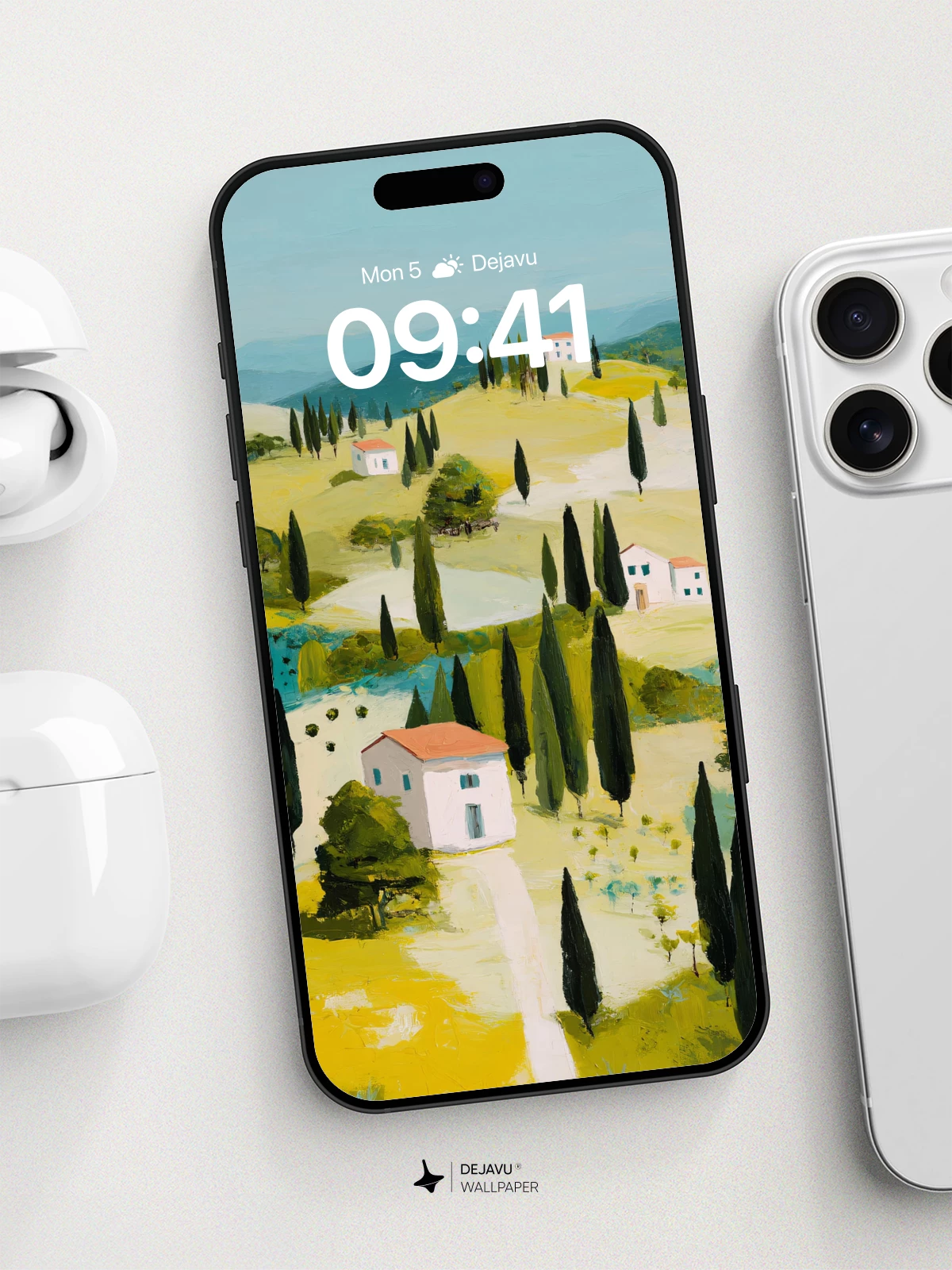 Tuscan Hills Landscape Wallpaper 8K for iPhone and Android