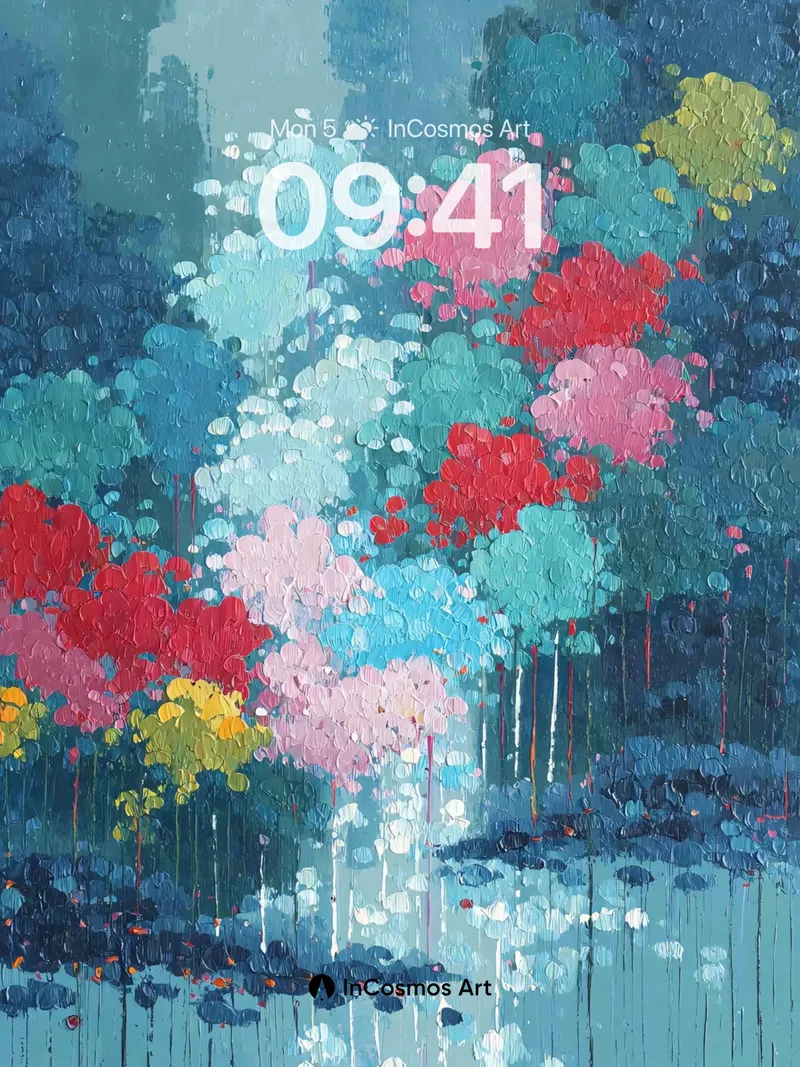 Luminous Bloom Wallpaper with Dripping Light