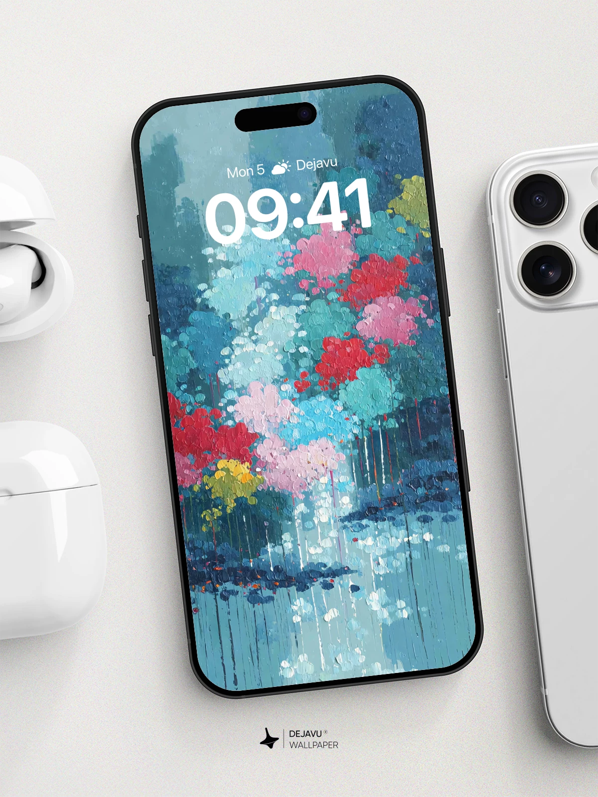 Abstract Floral Garden Wallpaper 8K for iPhone and Android