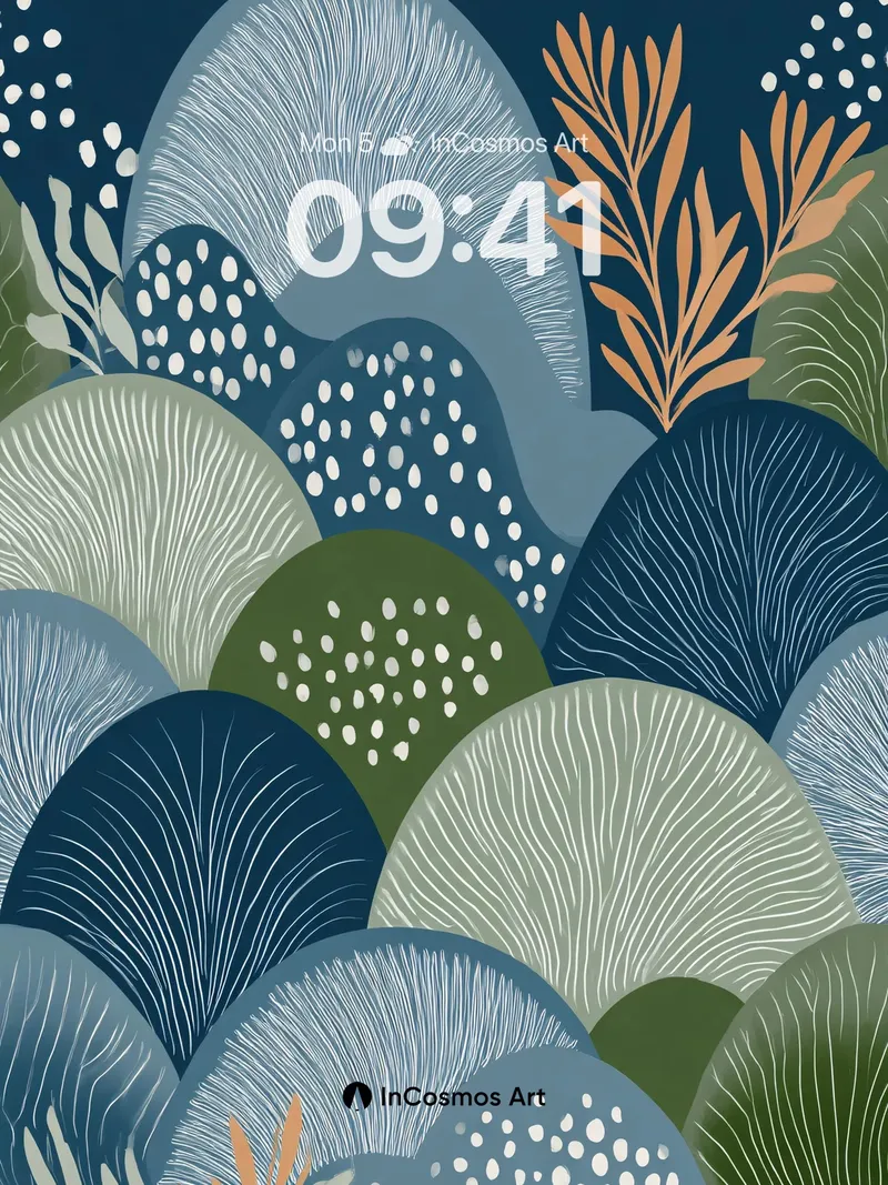 Whispering Forest Wallpaper with Ink-Blot Leaves