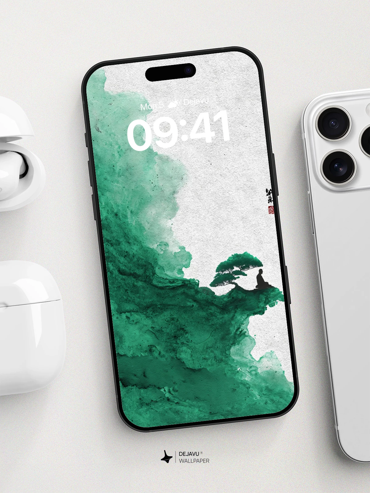 Zen Pine Landscape Wallpaper 8K for iPhone and Android