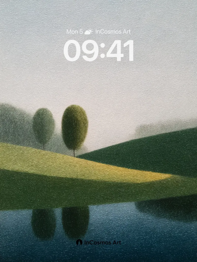 Serenity Ridge Wallpaper with Mirror Water
